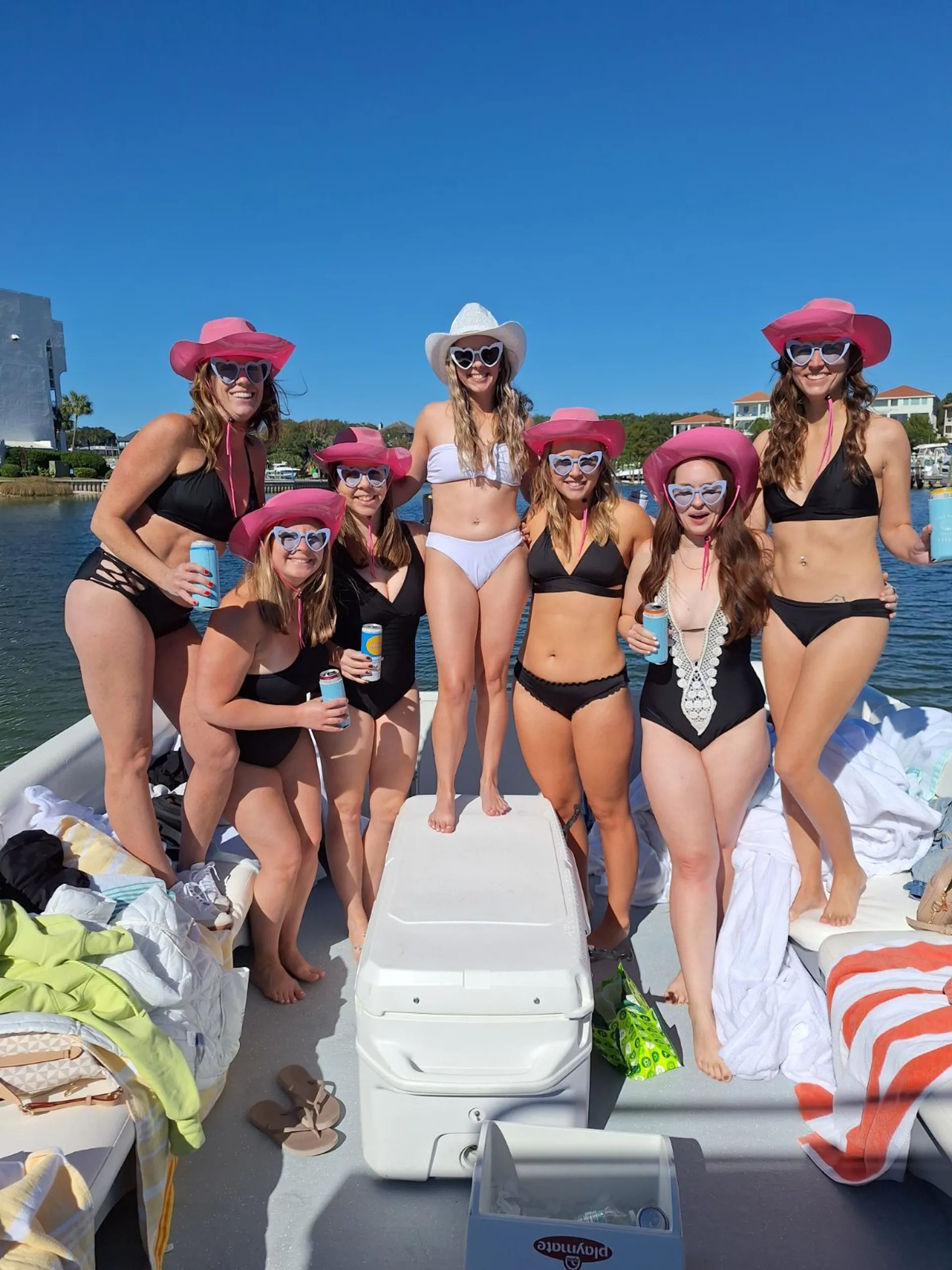 35ft Party Pontoon with a bathroom Upper deck with slide and wet bar