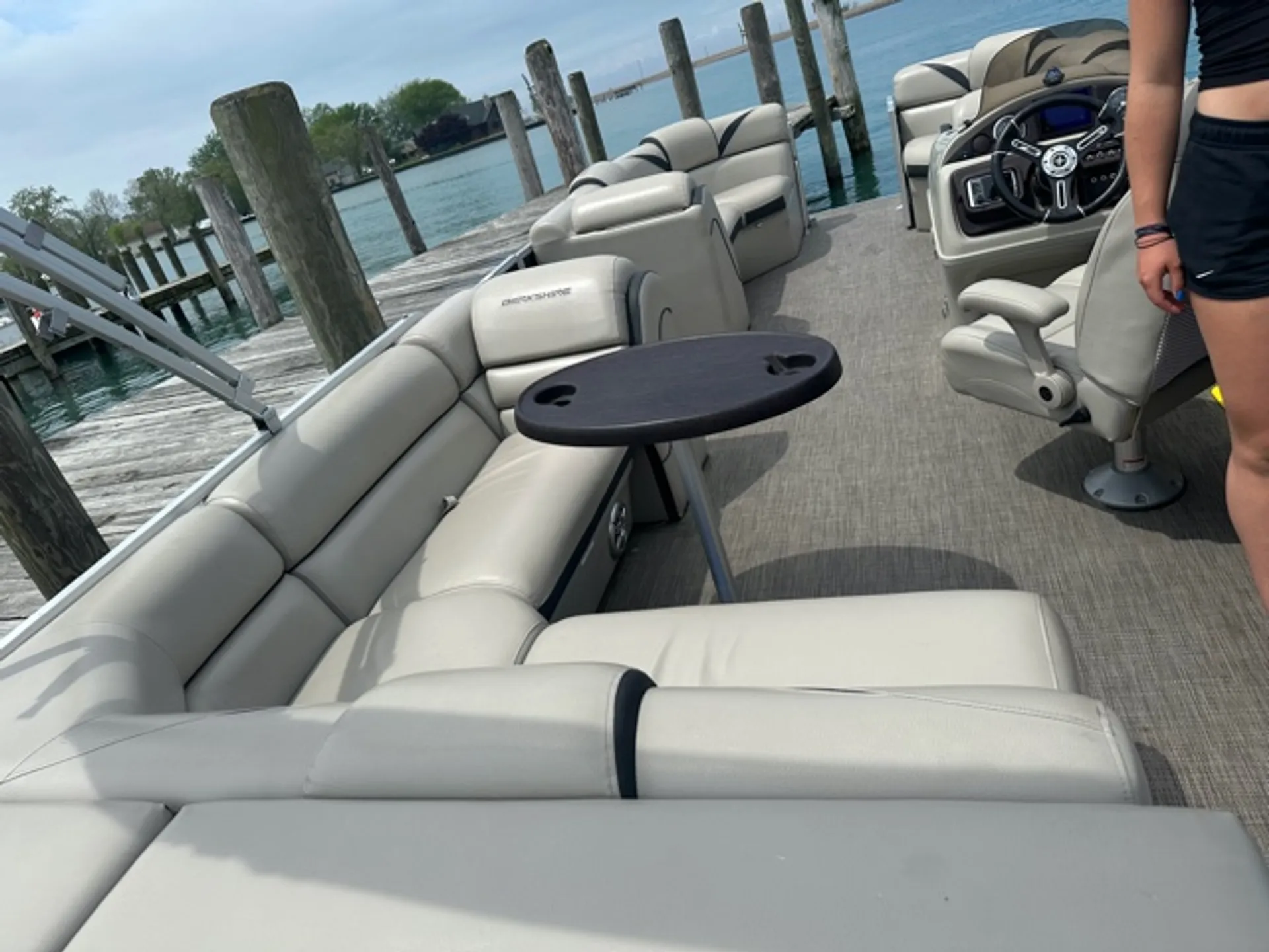 23 foot Berkshire Tritoon on Lake St. Clair