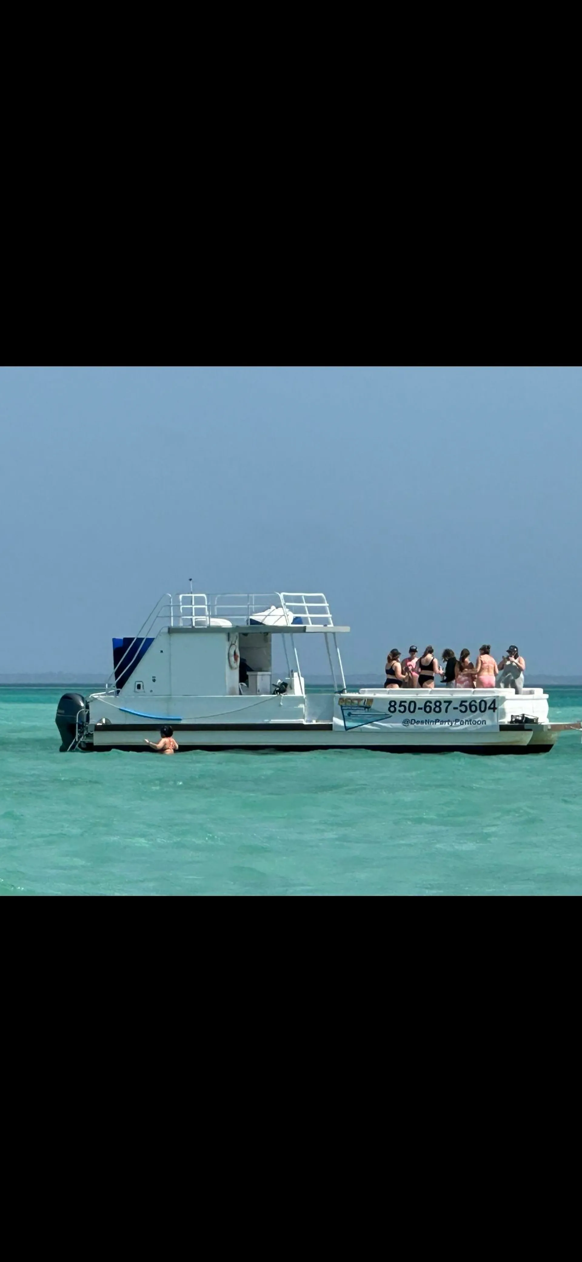 35ft Party Pontoon with a bathroom Upper deck with slide and wet bar