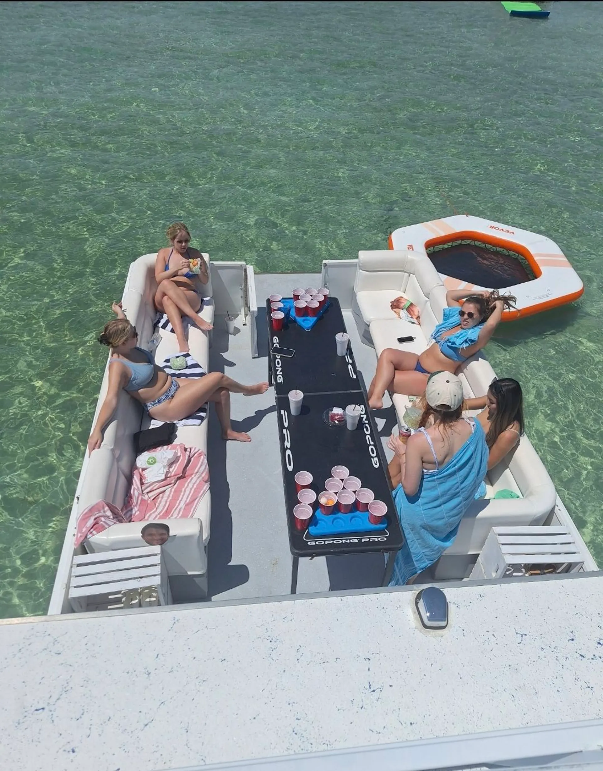 35ft Party Pontoon with a bathroom Upper deck with slide and wet bar