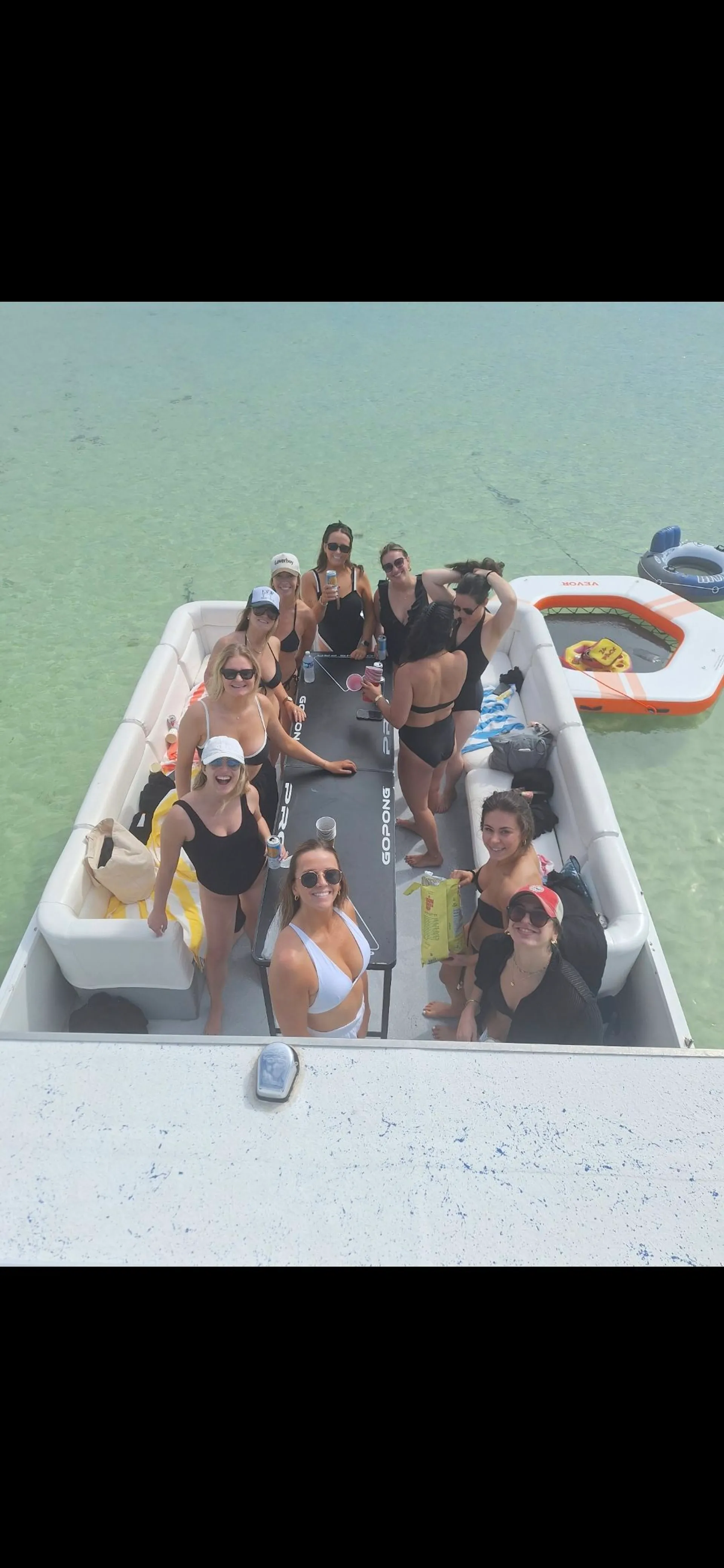 35ft Party Pontoon with a bathroom Upper deck with slide and wet bar