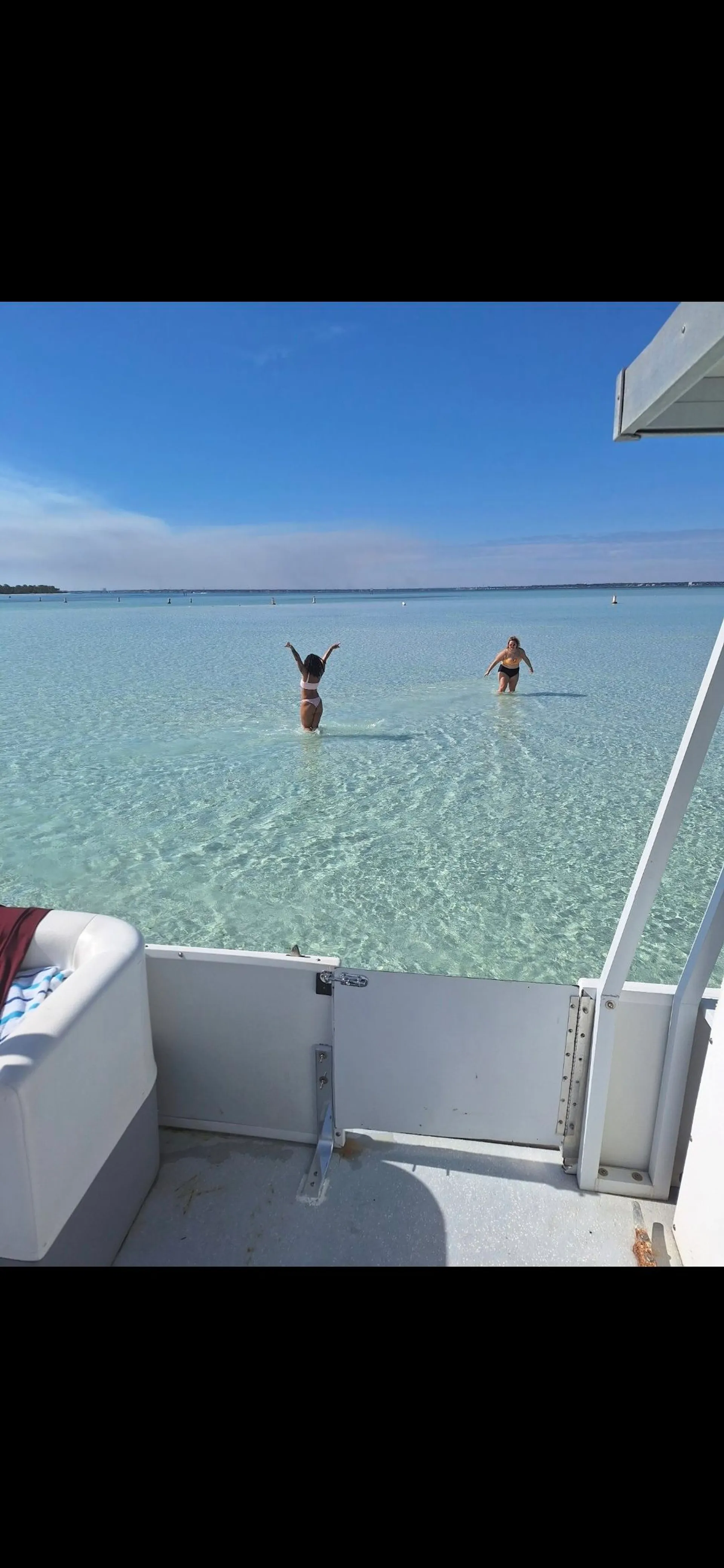 35ft Party Pontoon with a bathroom Upper deck with slide and wet bar