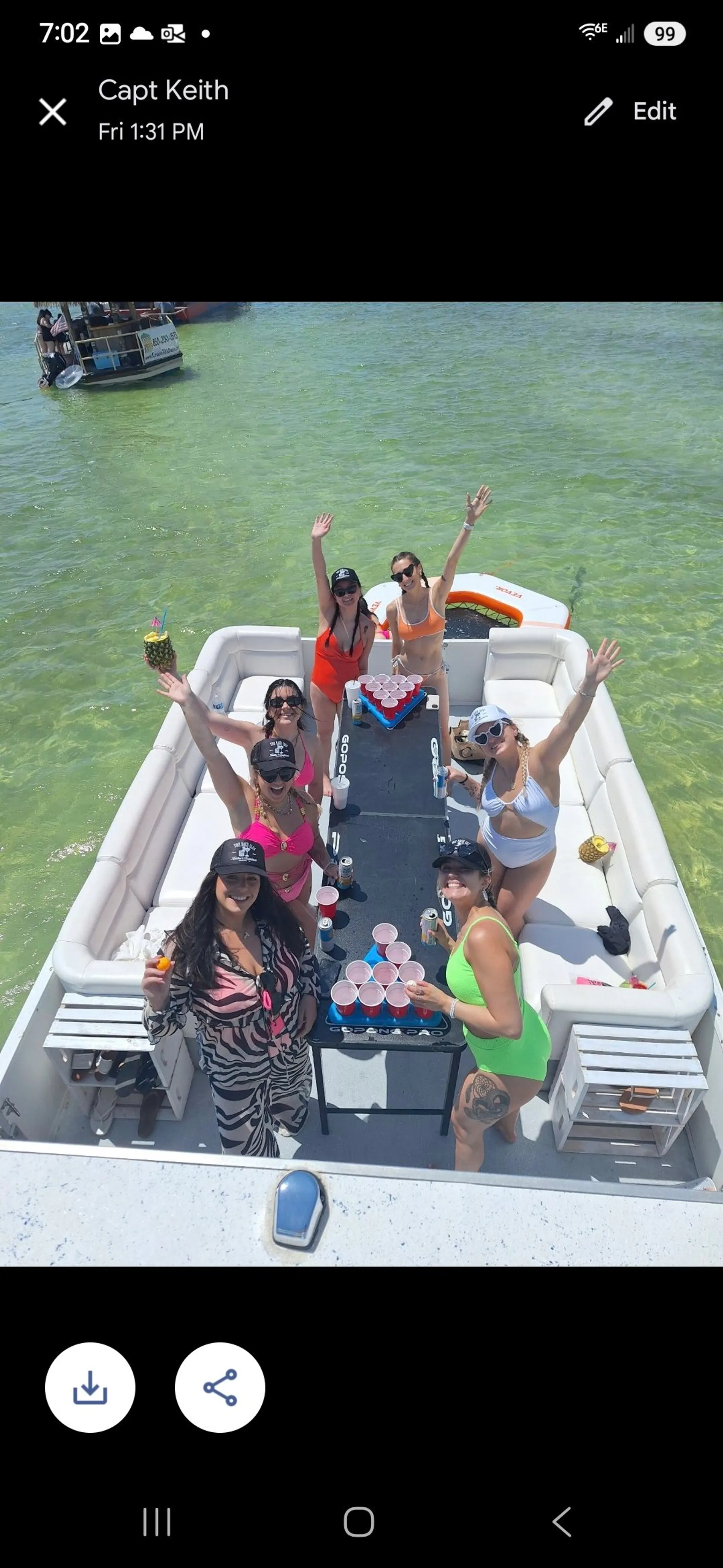 35ft Party Pontoon with a bathroom Upper deck with slide and wet bar