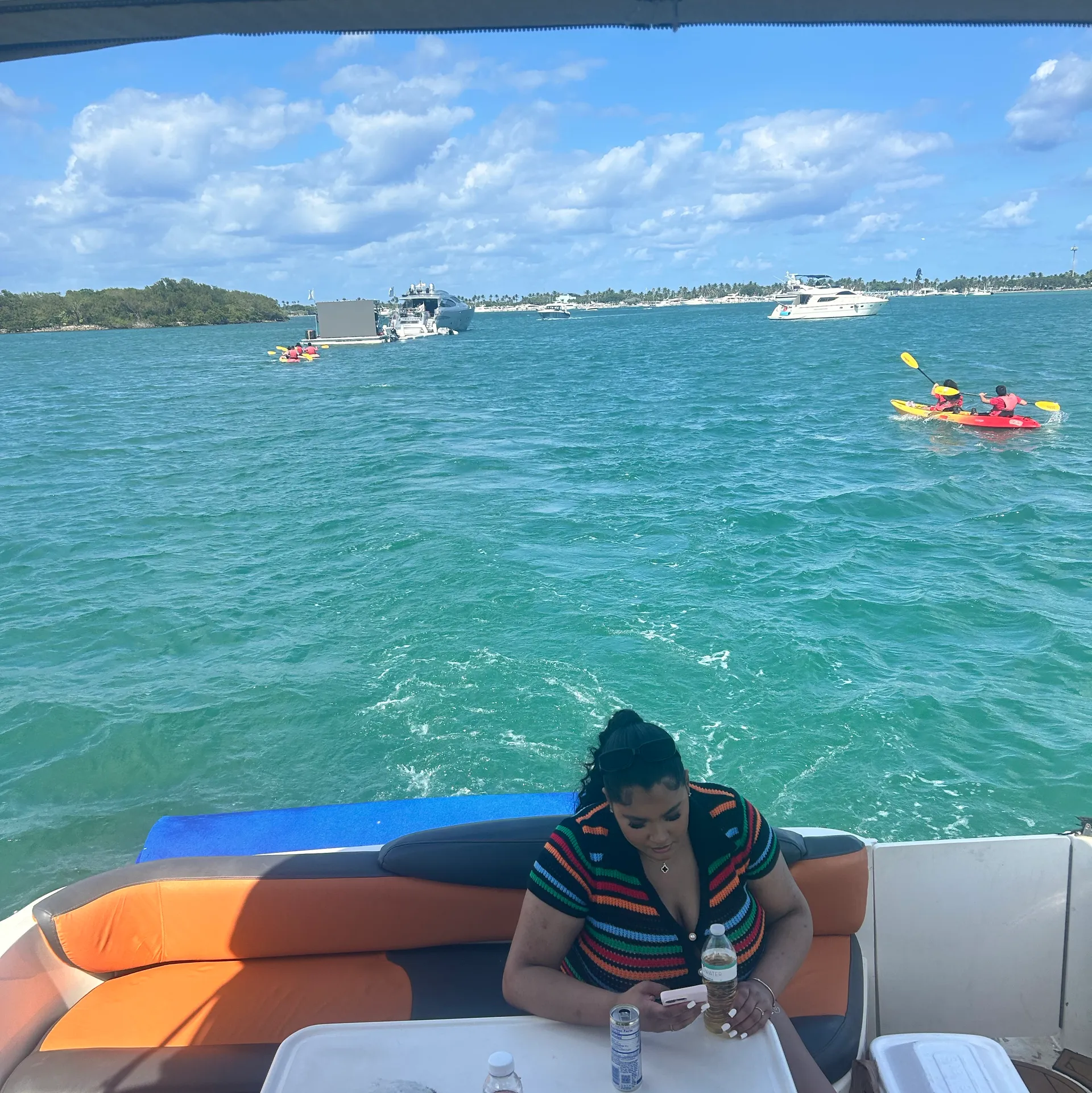 Sand bars  yacht tour swim in the crystal waters , millionaire houses 