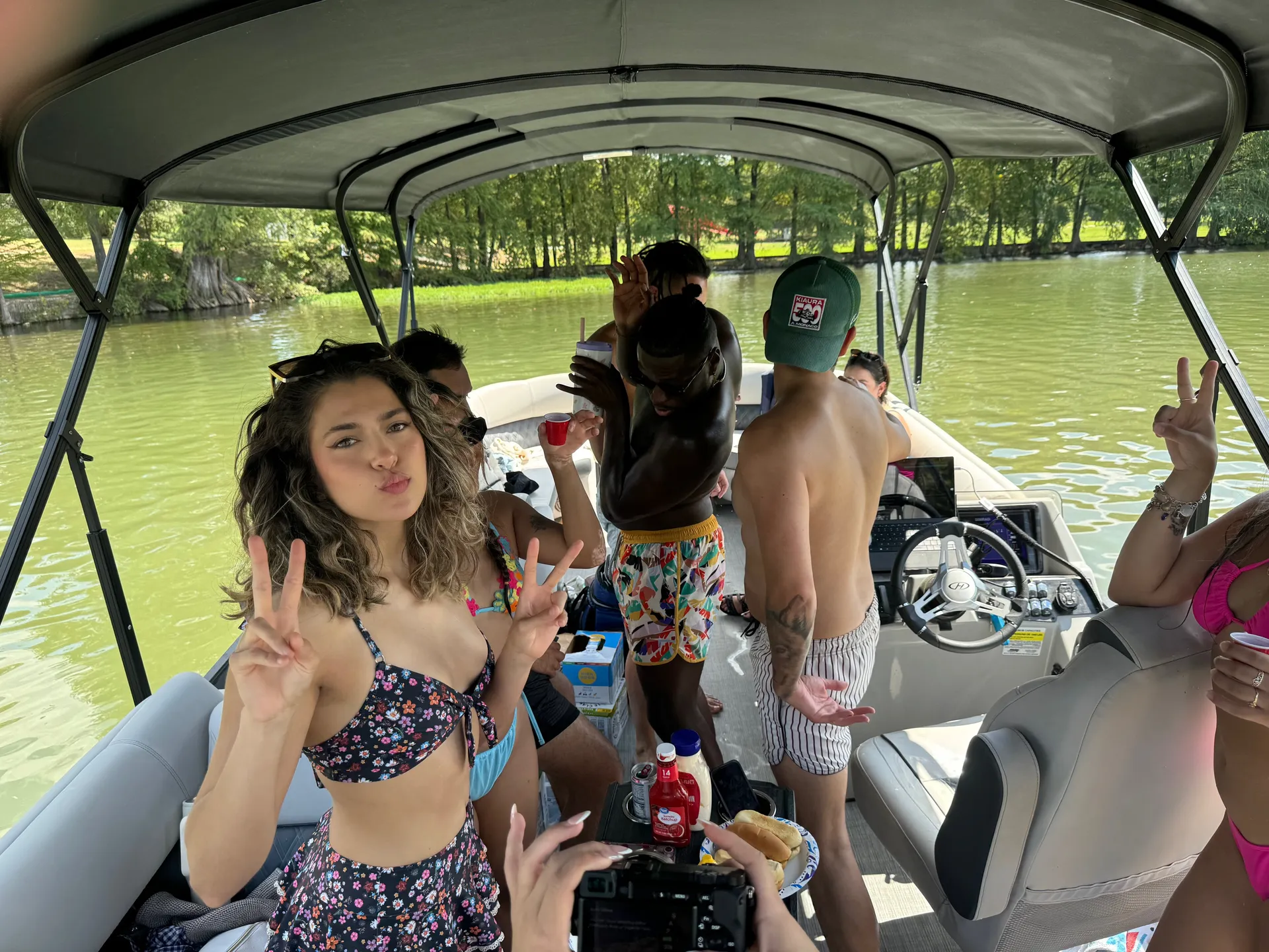 Karaoke Boat - 12 person Captained Harris Tri-toon on Lake Austin.   