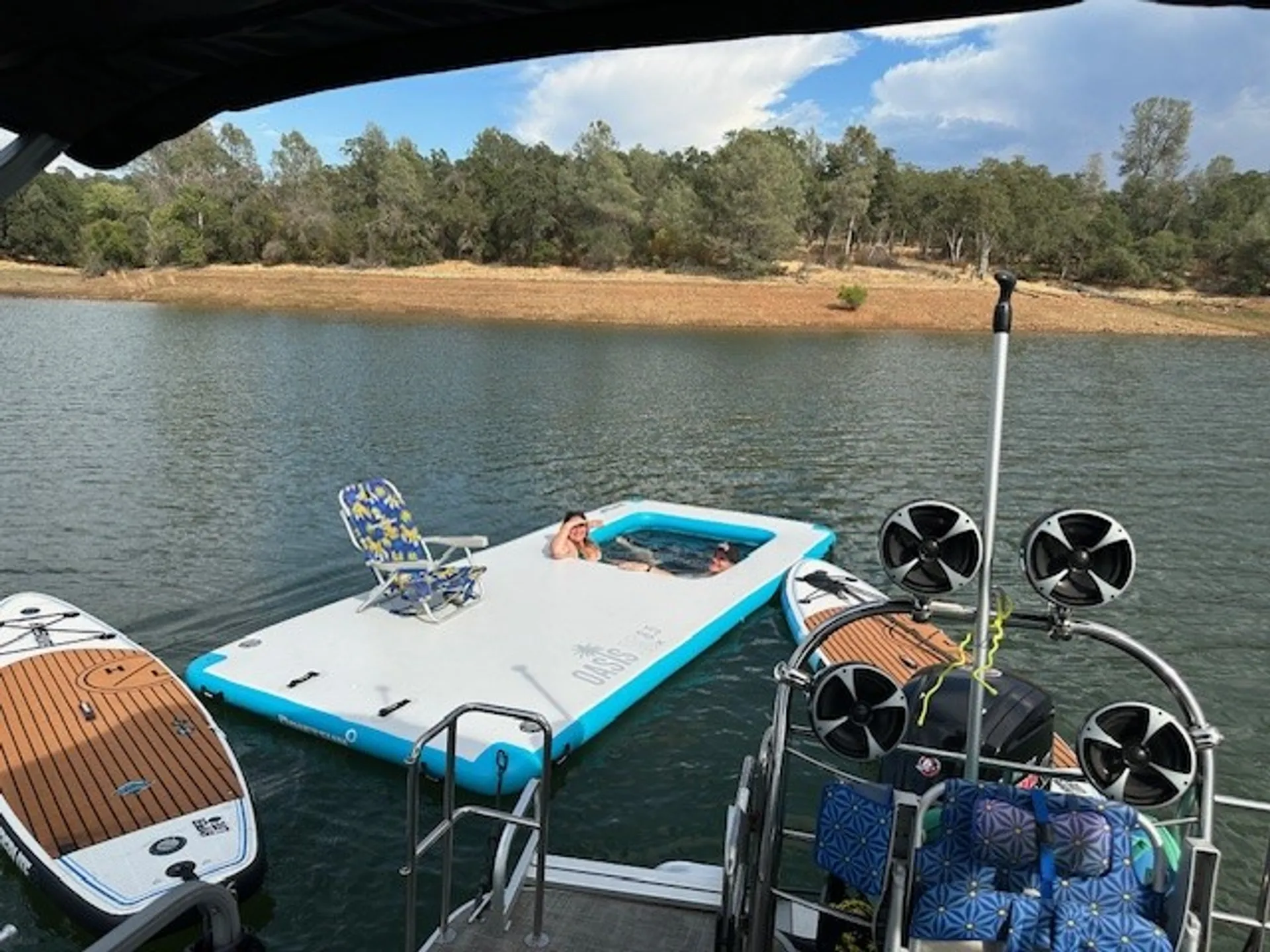 Celebrate or just relax in style on this Amazing Pontoon Boat