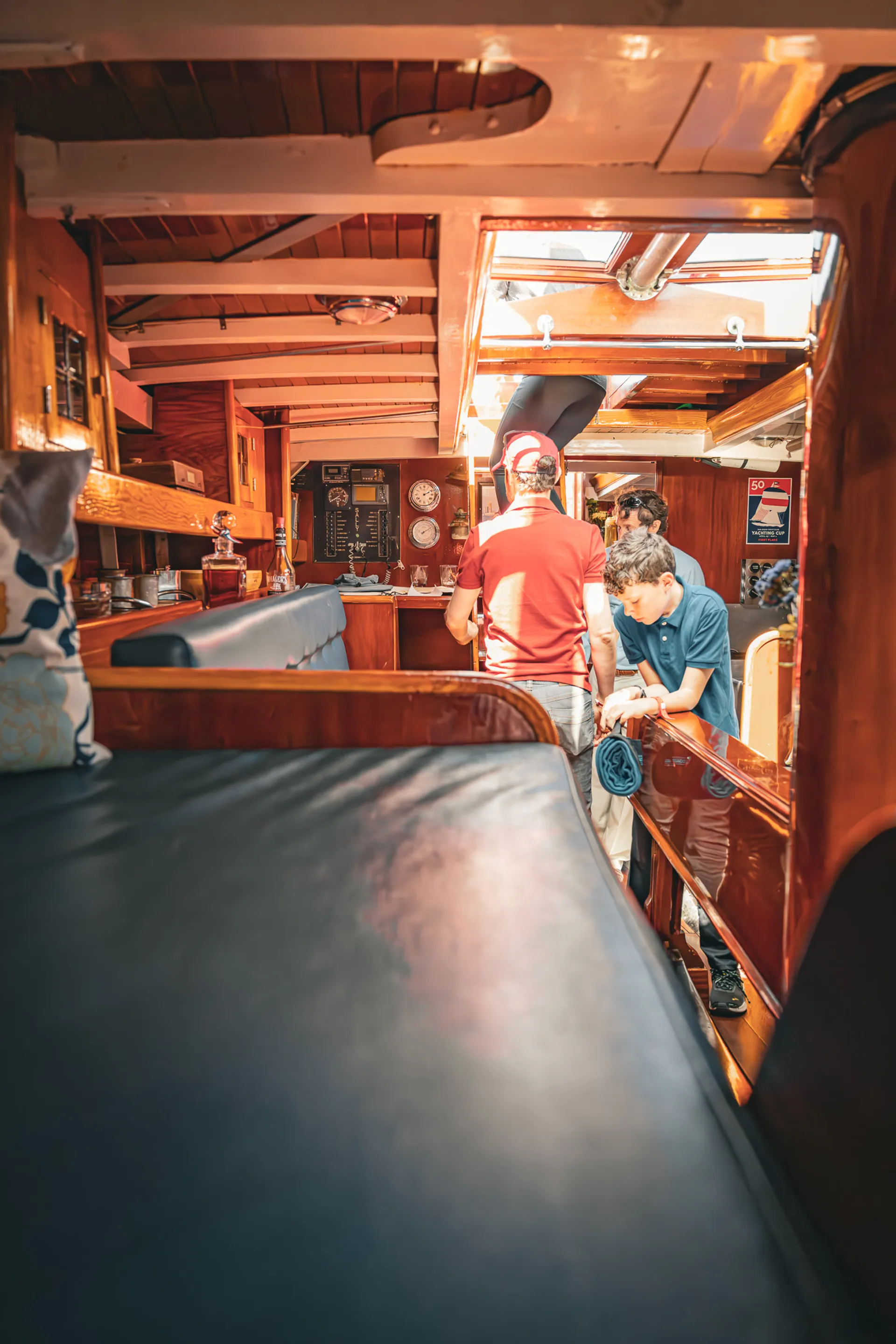 Classic Wooden Racing Yacht with Timeless Elegance