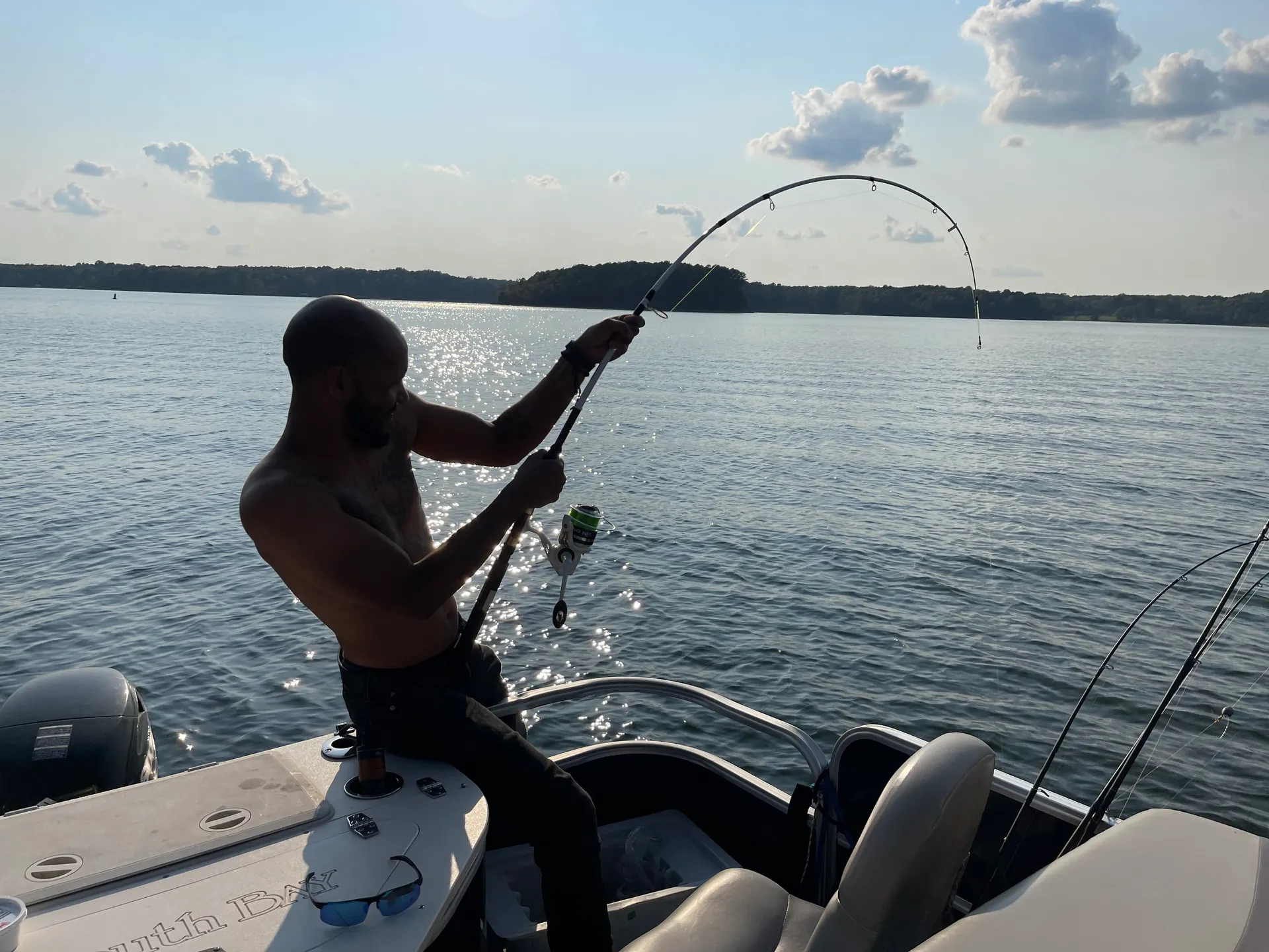 22' Blue Blessings Pontoon with grill. 