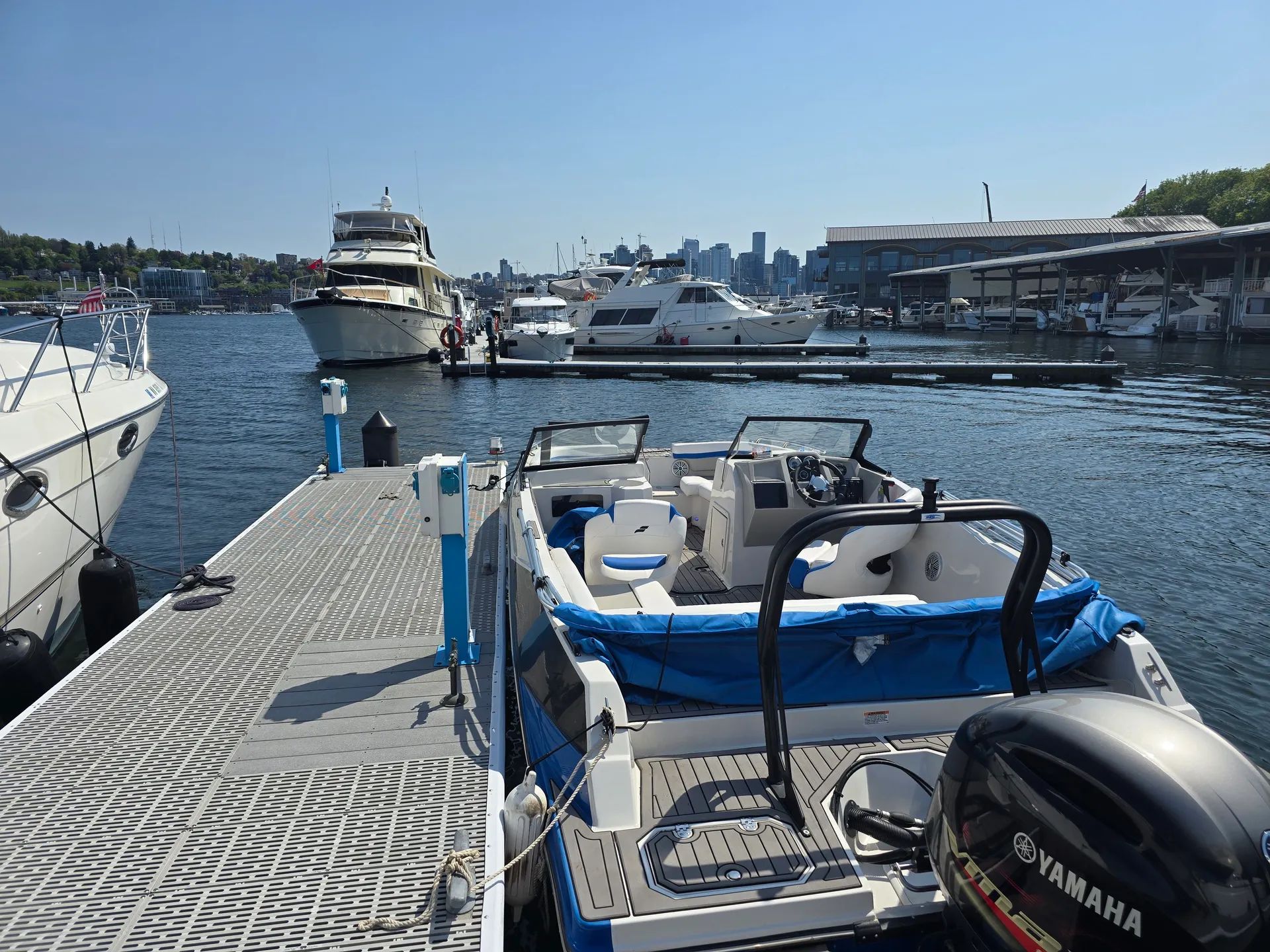 NEW deck boat with swim platforms