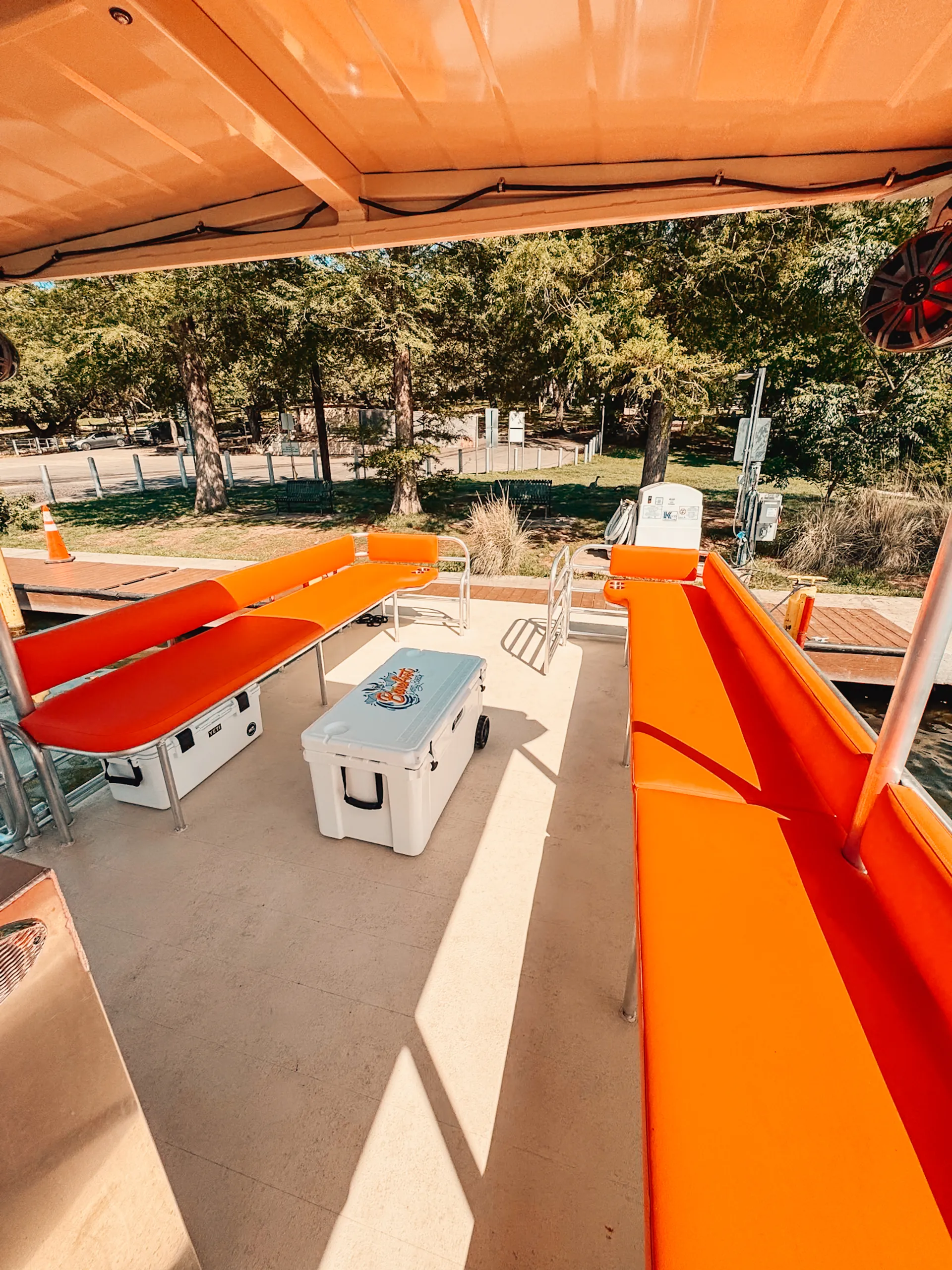 24 person Tiki Pontoon with water slide and GRILL