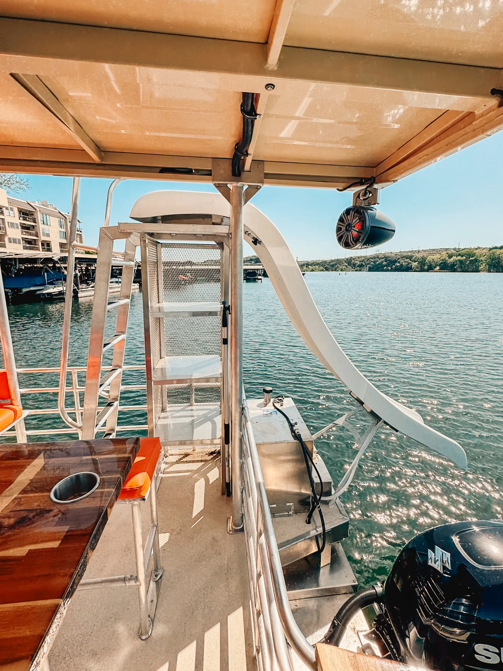 24 person Tiki Pontoon with water slide and GRILL