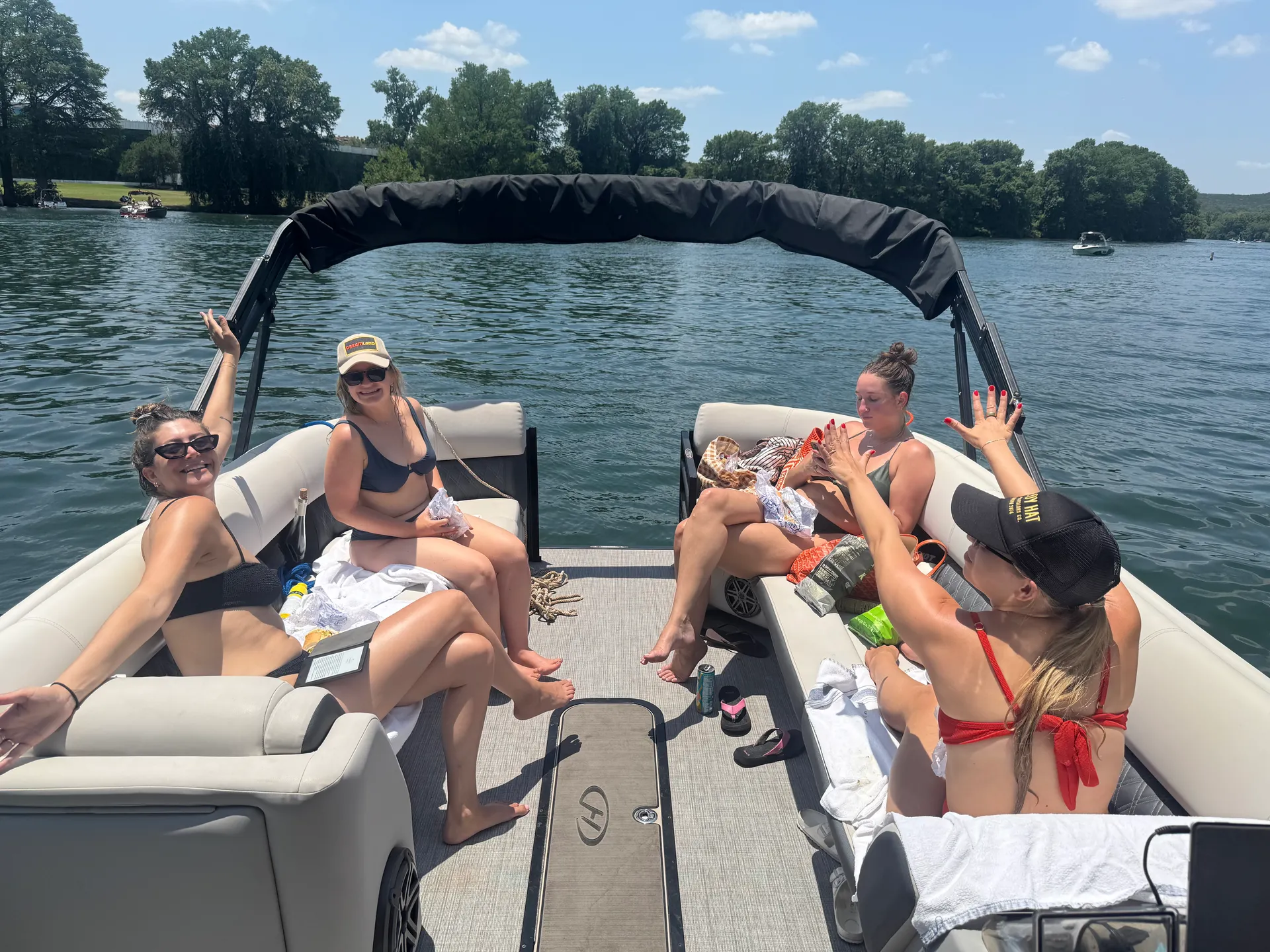 Karaoke Boat - 12 person Captained Harris Tri-toon on Lake Austin.   