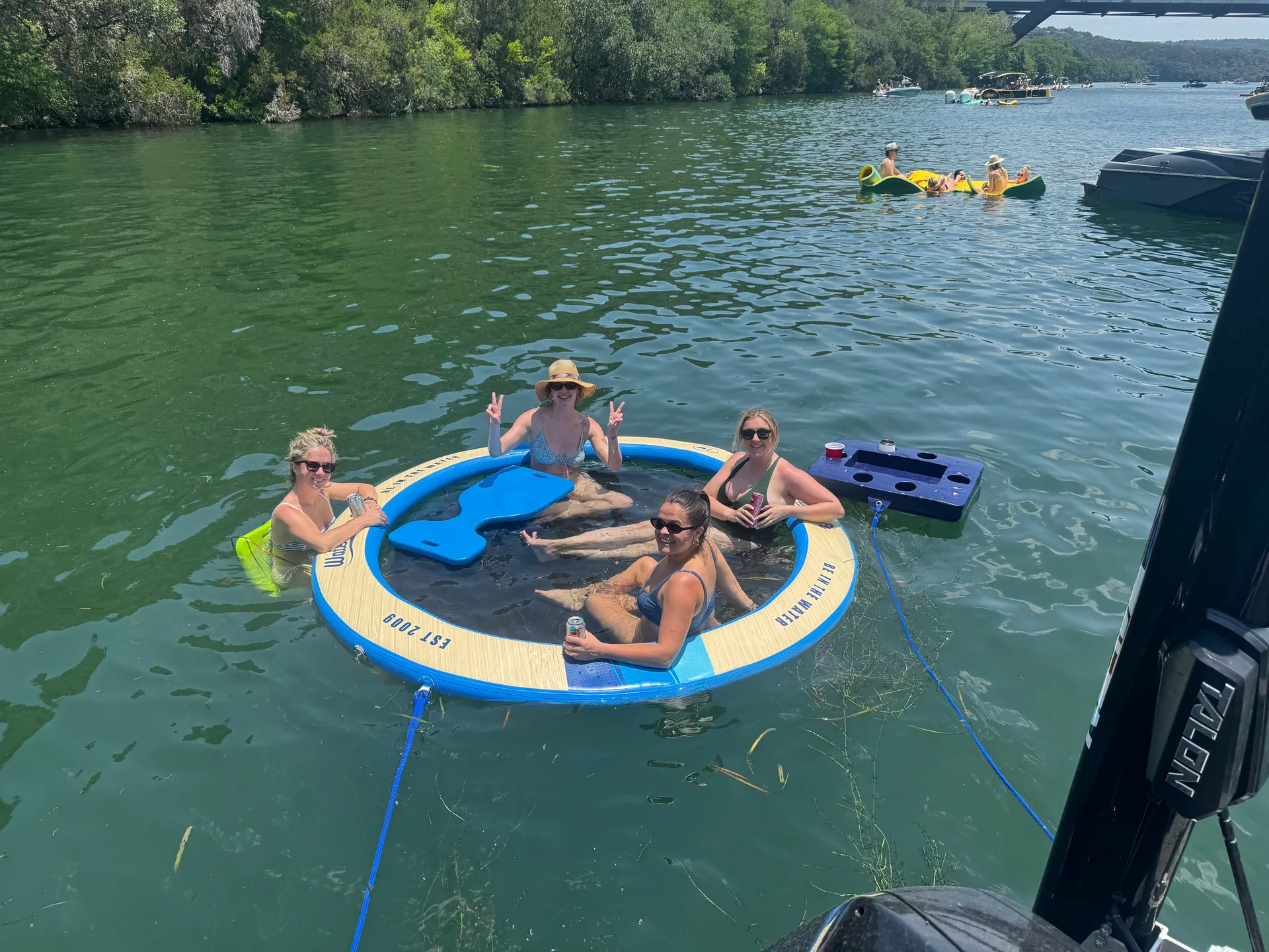 Karaoke Boat - 12 person Captained Harris Tri-toon on Lake Austin.   
