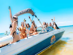 26' Party Deck Boat - Loud Sound System, Comfy Seats, Up to 12 Guests boat photo