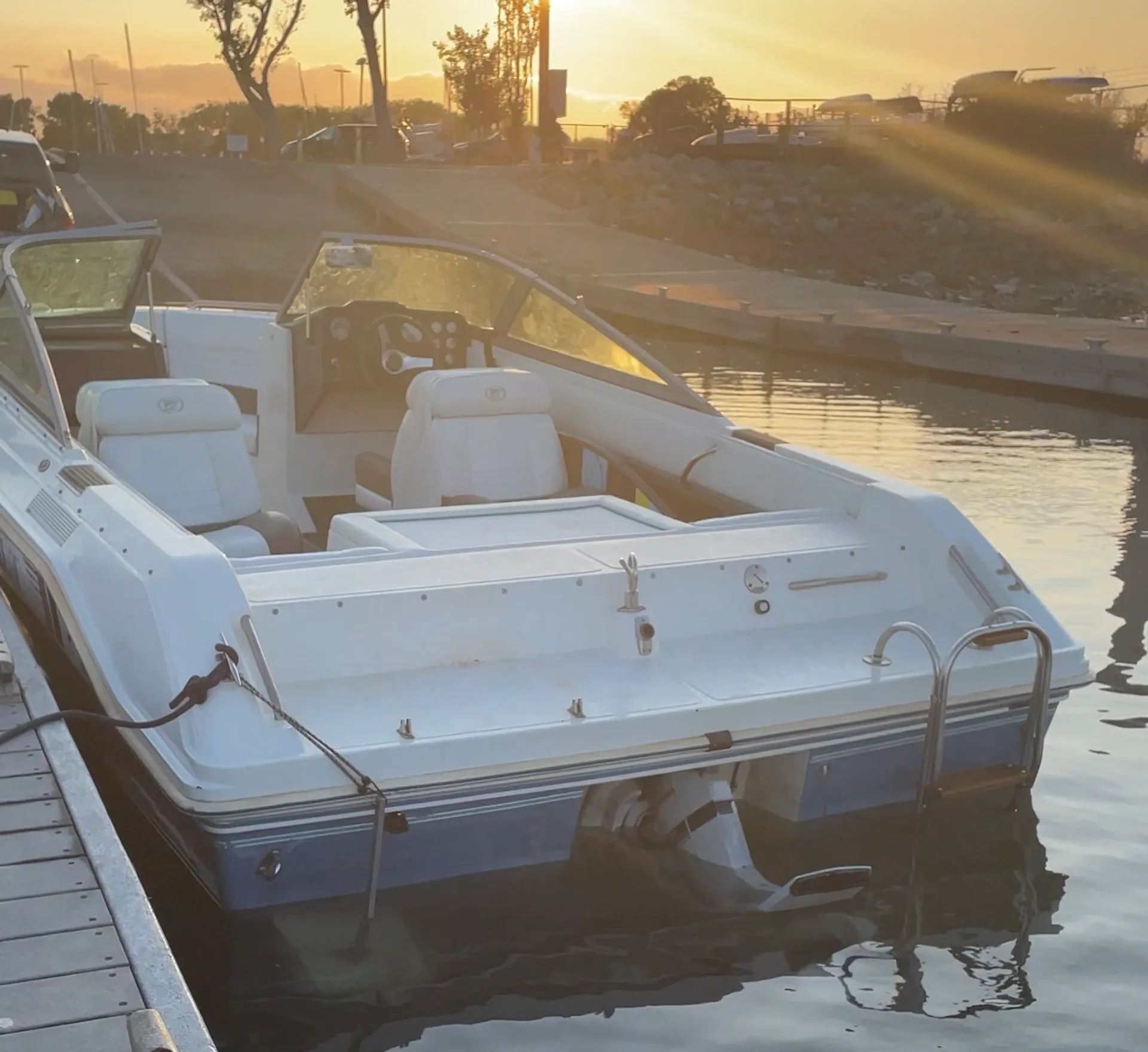 Experience the thrill of wake surfing on a classic 1989 Cobalt