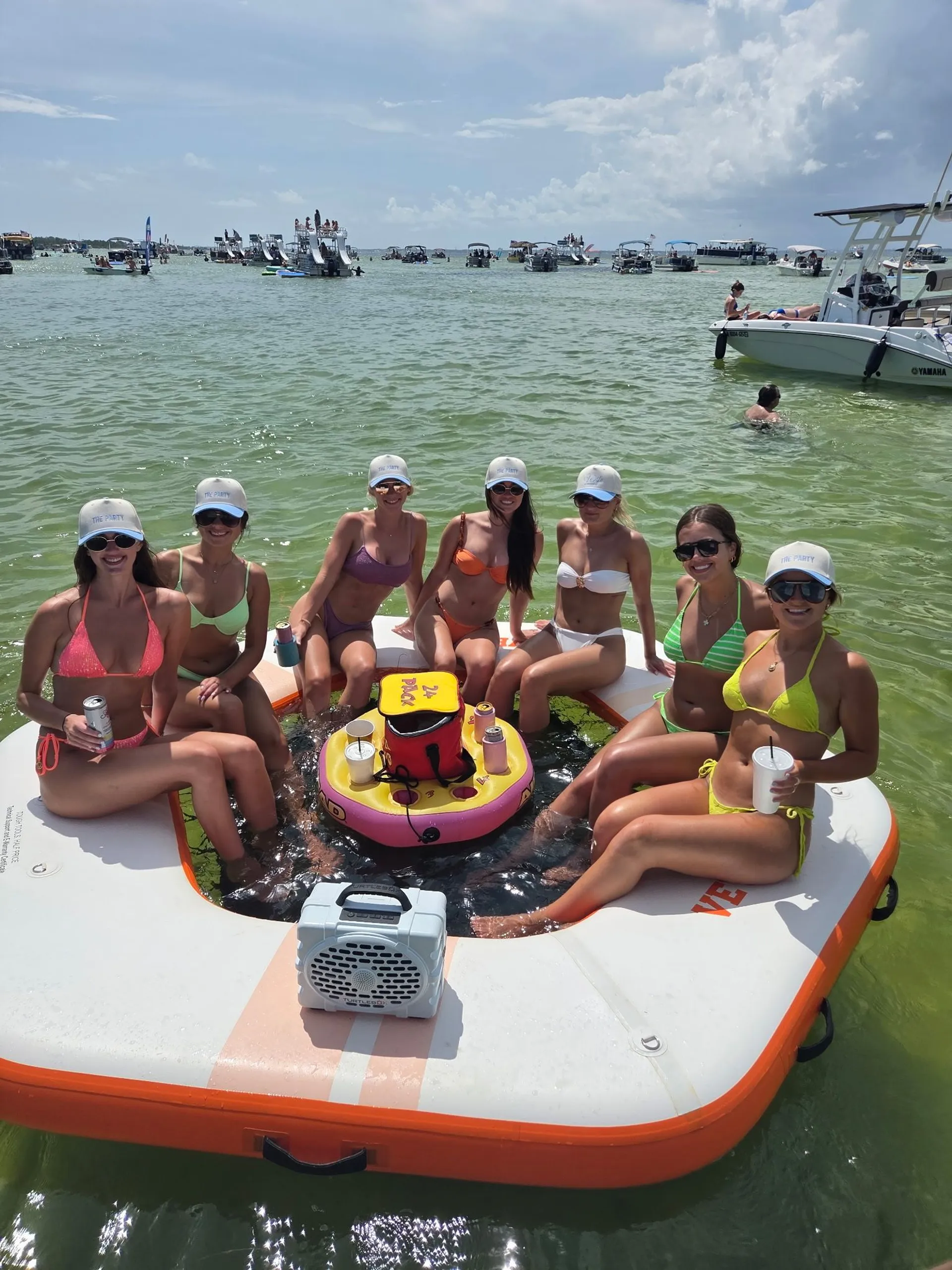 35ft Party Pontoon with a bathroom Upper deck with slide and wet bar