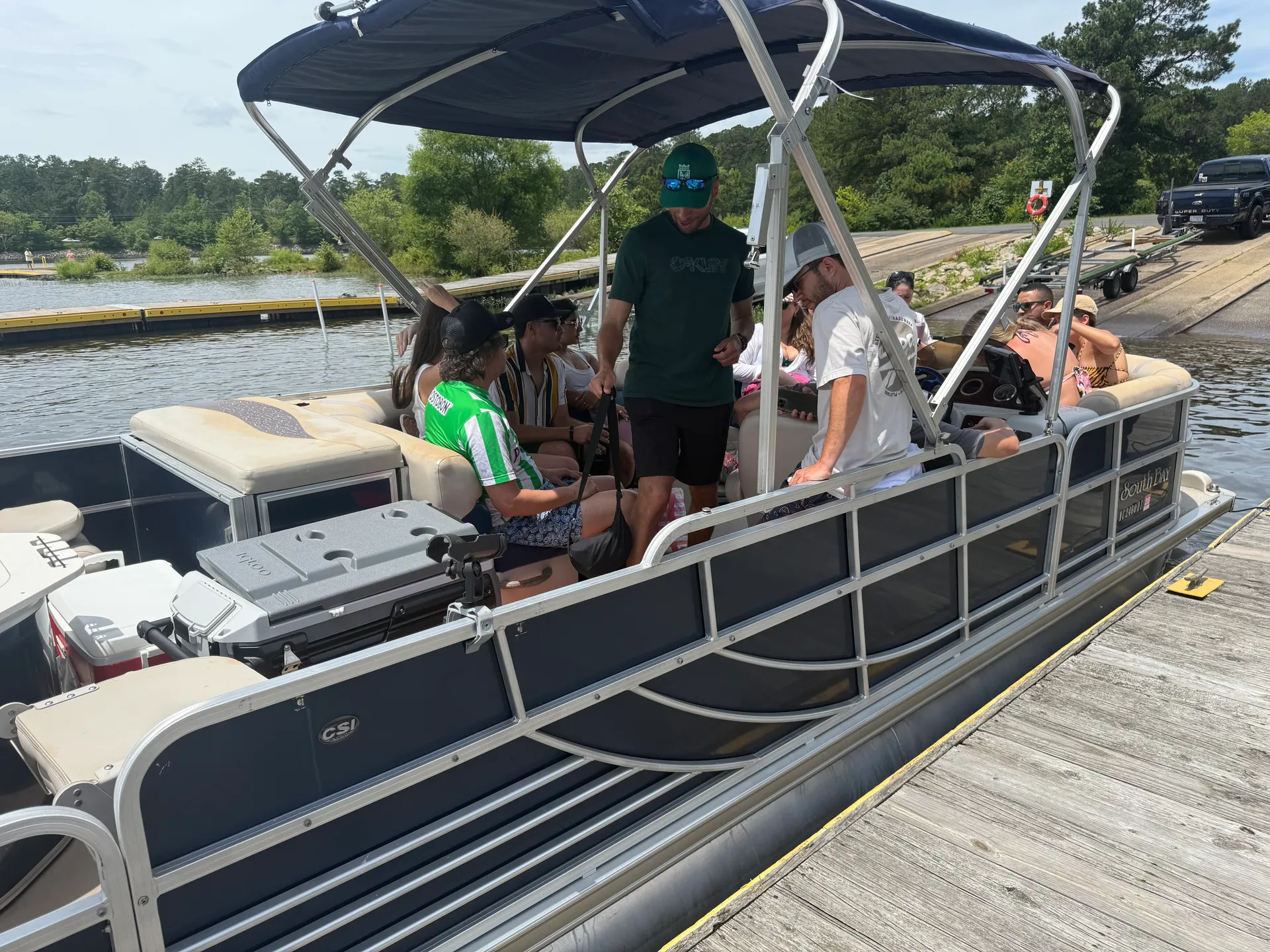 22' Blue Blessings Pontoon with grill. 