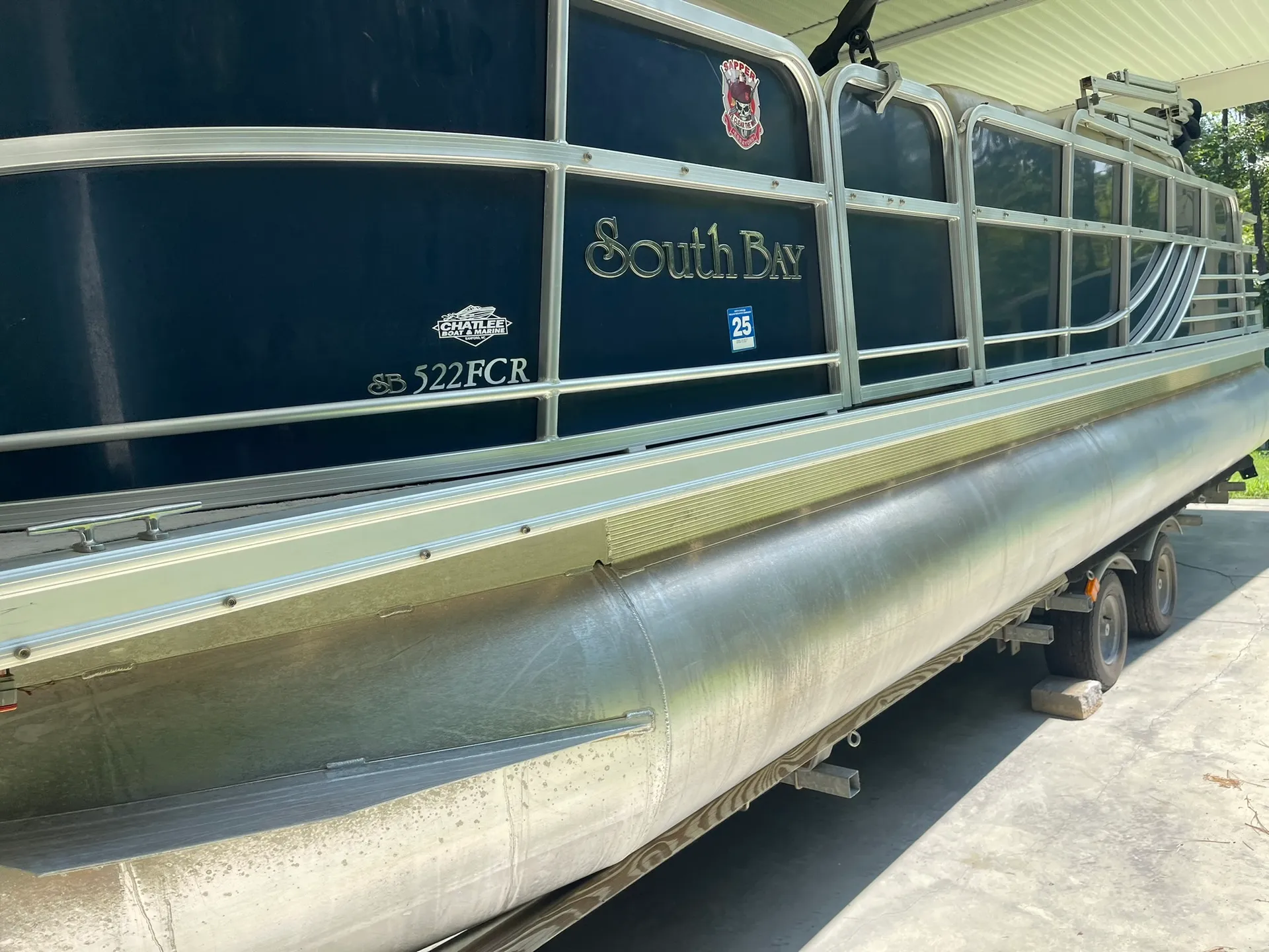 22' Blue Blessings Pontoon with grill. 