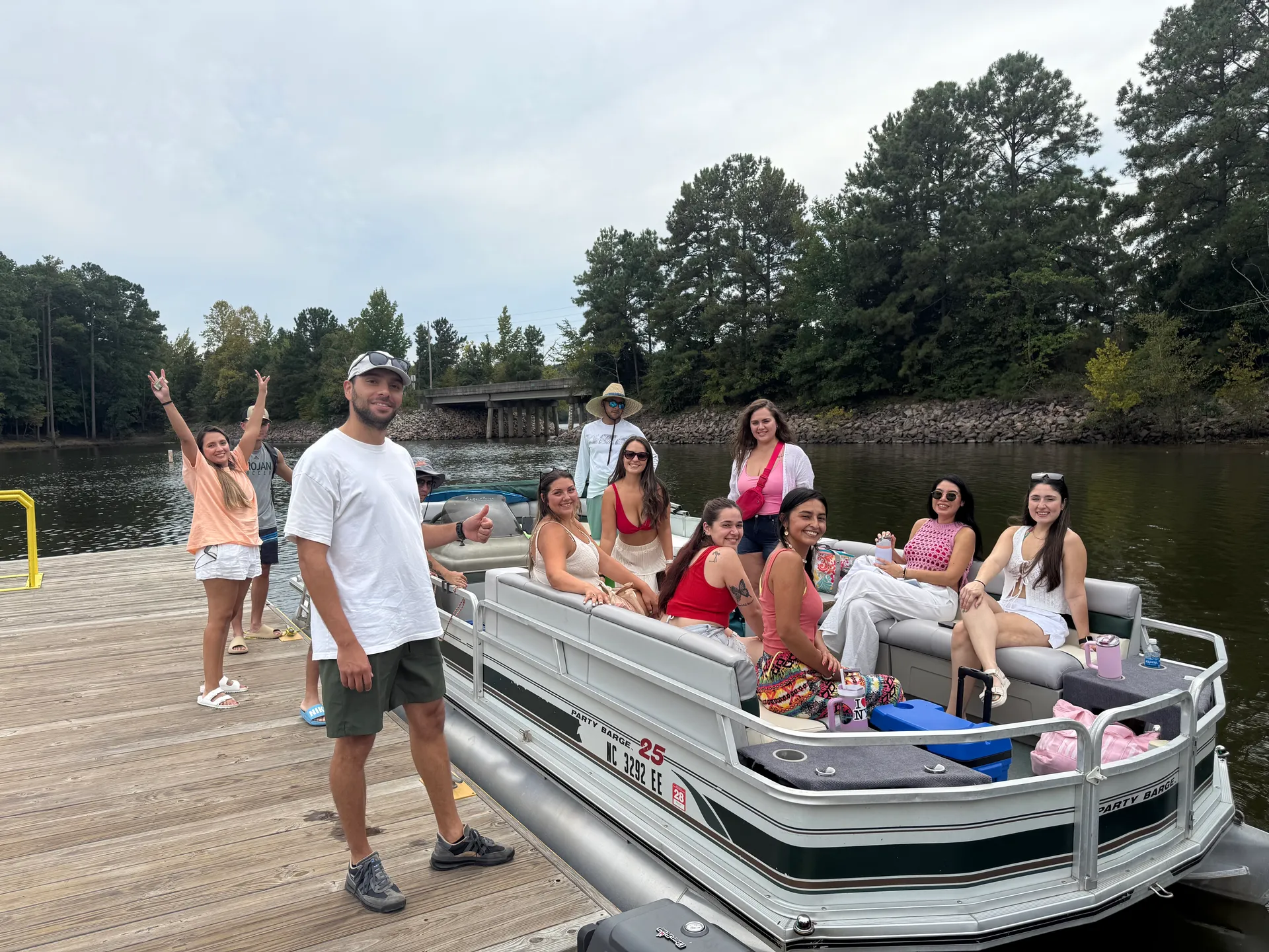 25 ft Party Barge with optional grill ready for your next gathering!