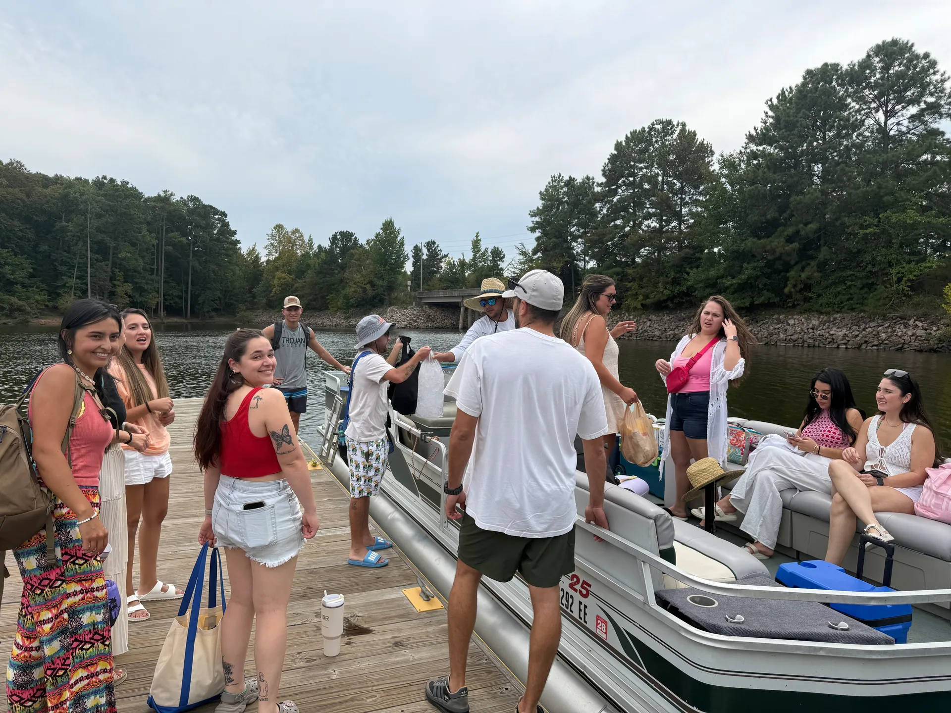 25 ft Party Barge with optional grill ready for your next gathering!