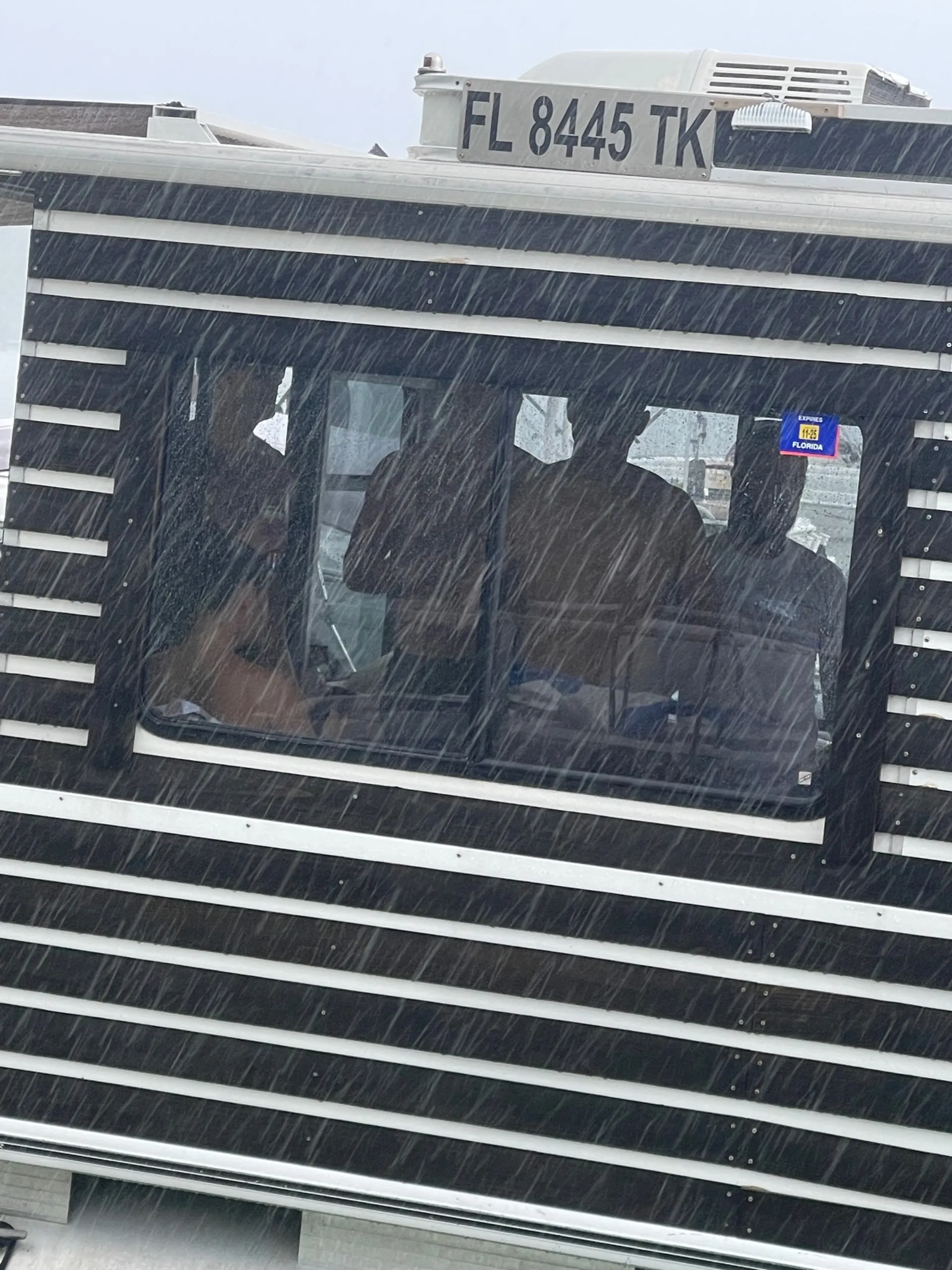 Tiki barge has Restroom with Heat or A/C  32 foot long 