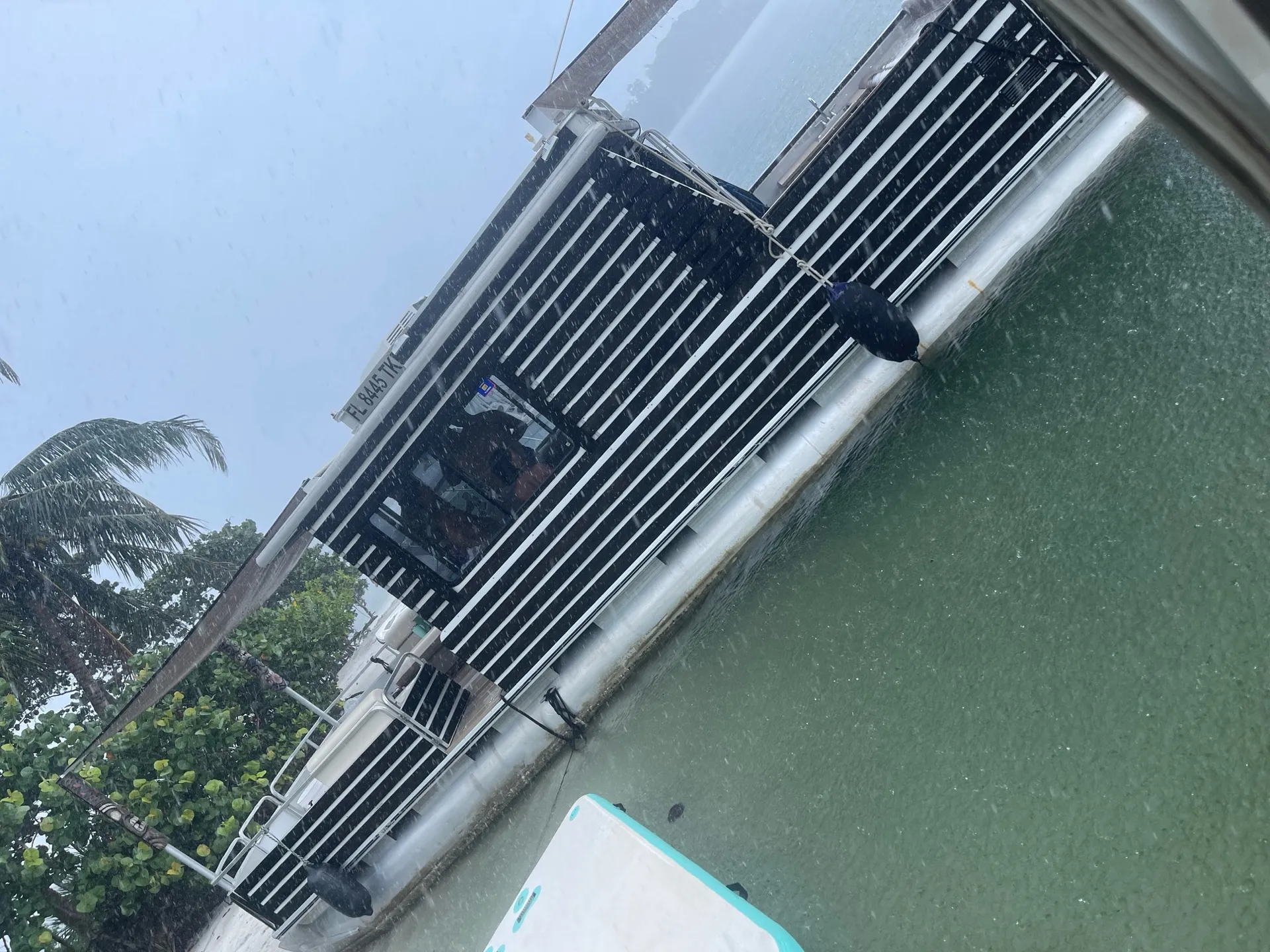 Tiki barge has Restroom with Heat or A/C  32 foot long 