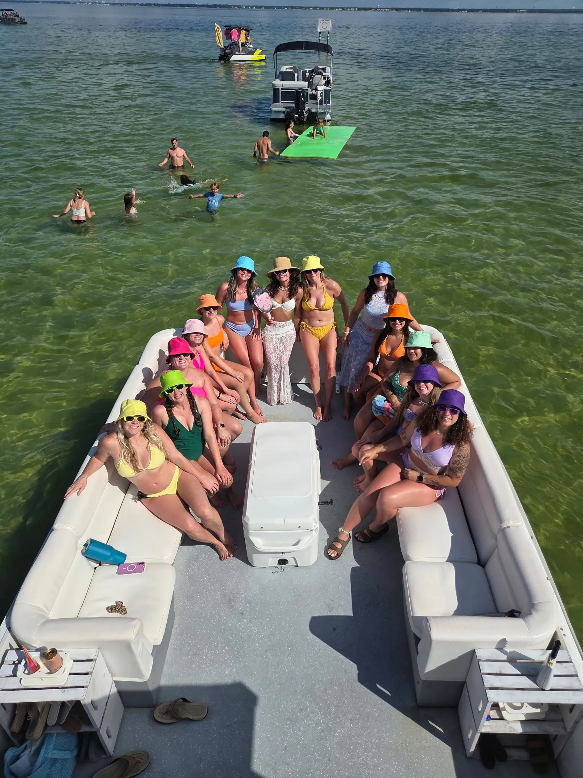 35ft Party Pontoon with a bathroom Upper deck with slide and wet bar