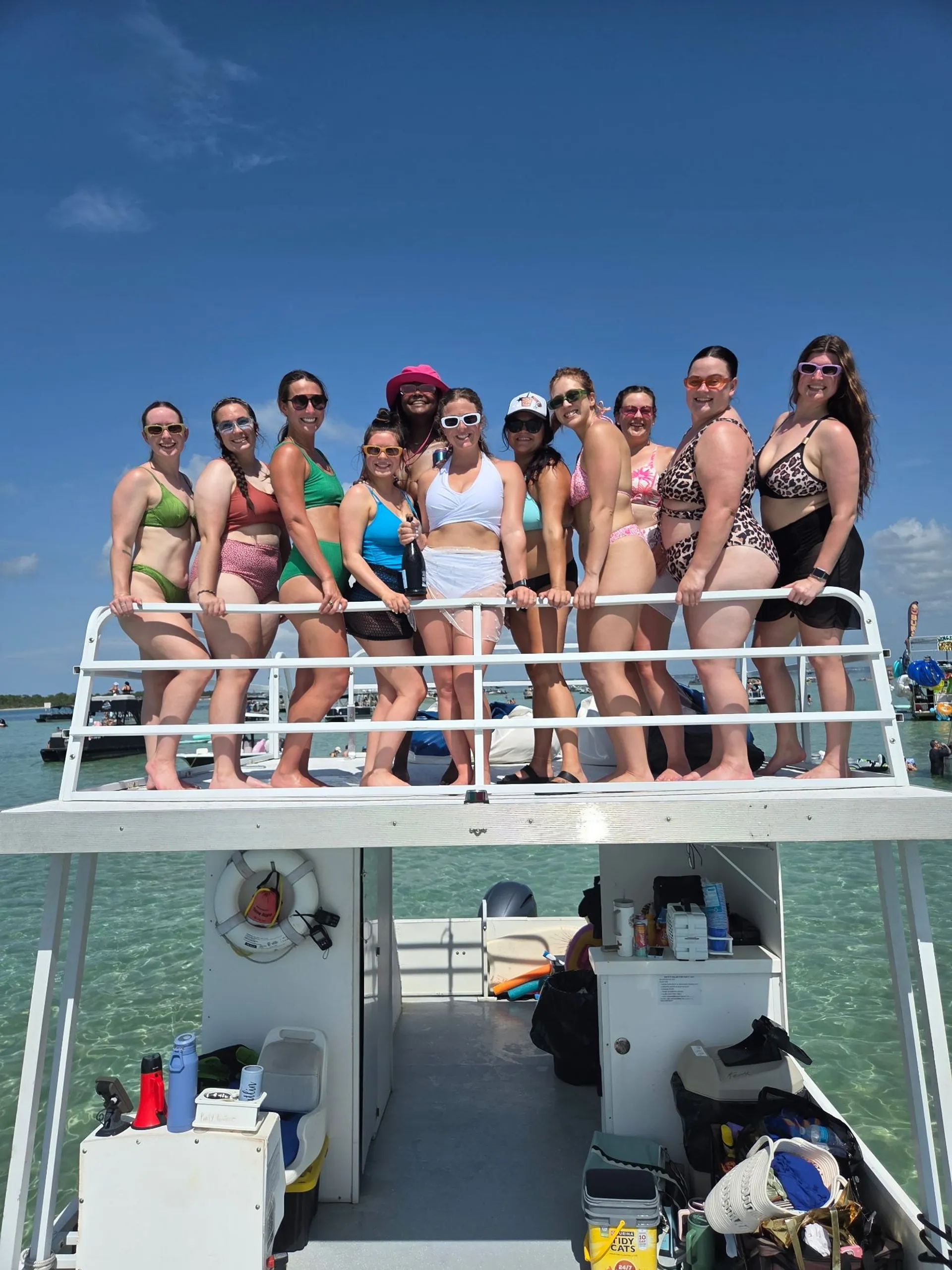 35ft Party Pontoon with a bathroom Upper deck with slide and wet bar