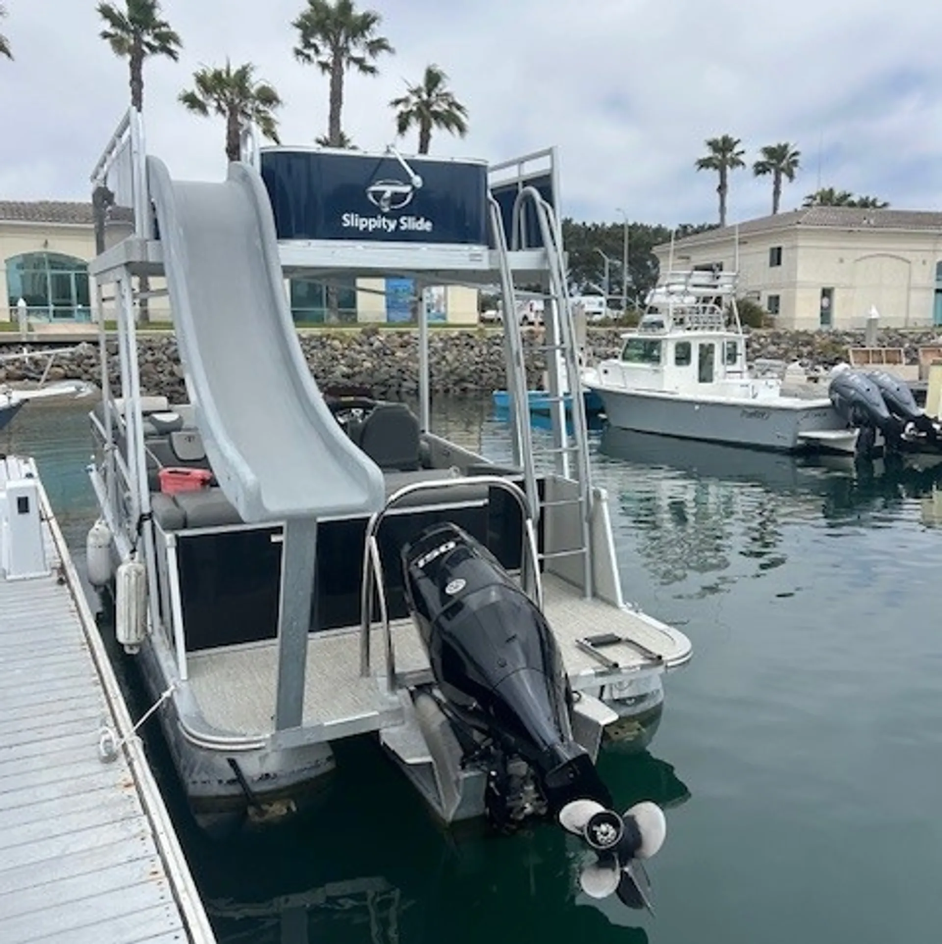  25ft Double Decker Tritoon Party Barge with a slide - Lake Pleasant