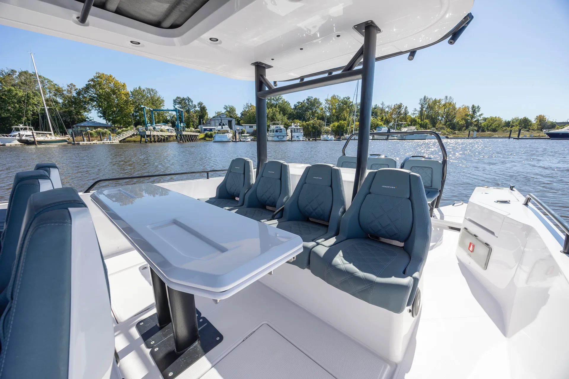 Brabus Axopar 37 Suntop up to 13 guests w/Restroom A/C and heat