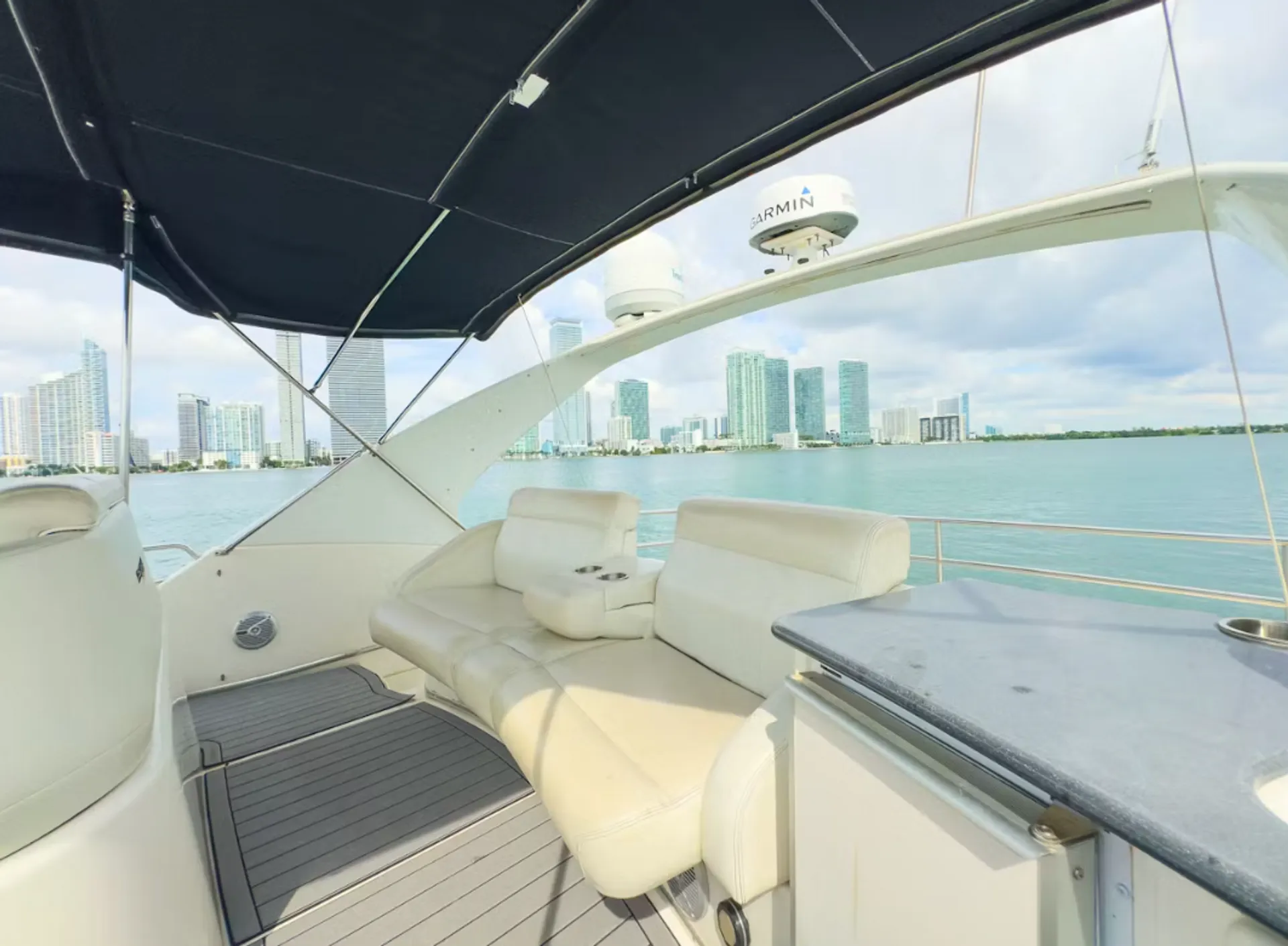 Enjoy "SANTORINI" Silverton Sport Bridge 48ft in Miami!