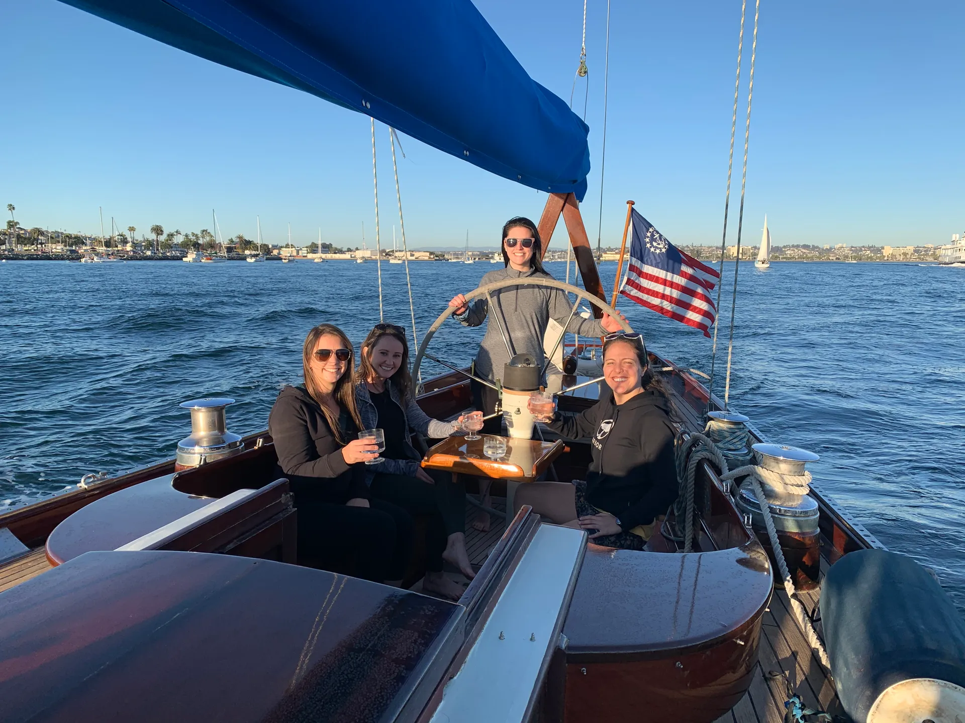 Classic Wooden Racing Yacht with Timeless Elegance