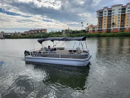 Enjoy the day on this special luxurious pontoon with fish package boat photo