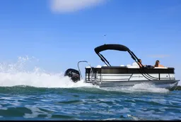 2025 South Bay Tritoon with 150 HP Mercury and Power Bimini boat photo