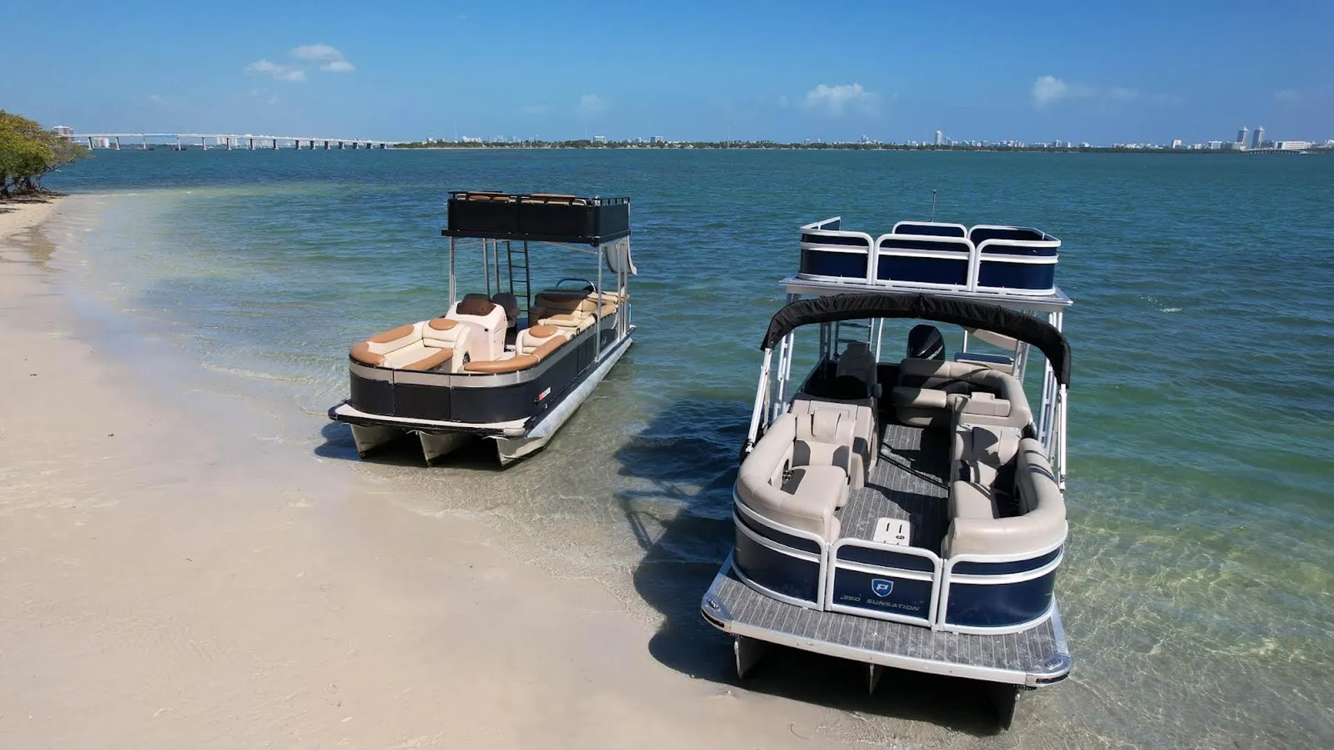 We Have Three27ft Double Deck Tritoons with Slide and Upperdeck Lounge