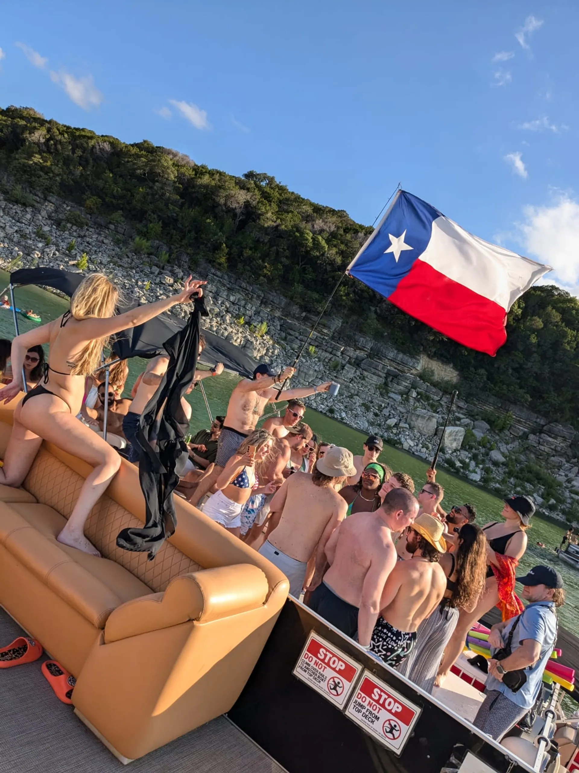 26' Double Deck Party Boat with Slide on Lake Travis