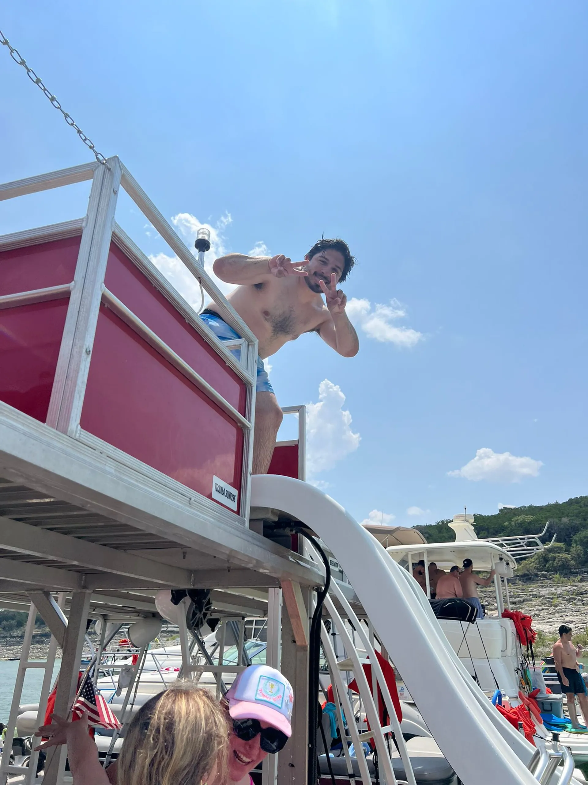26' Double Deck Party Boat with Slide on Lake Travis