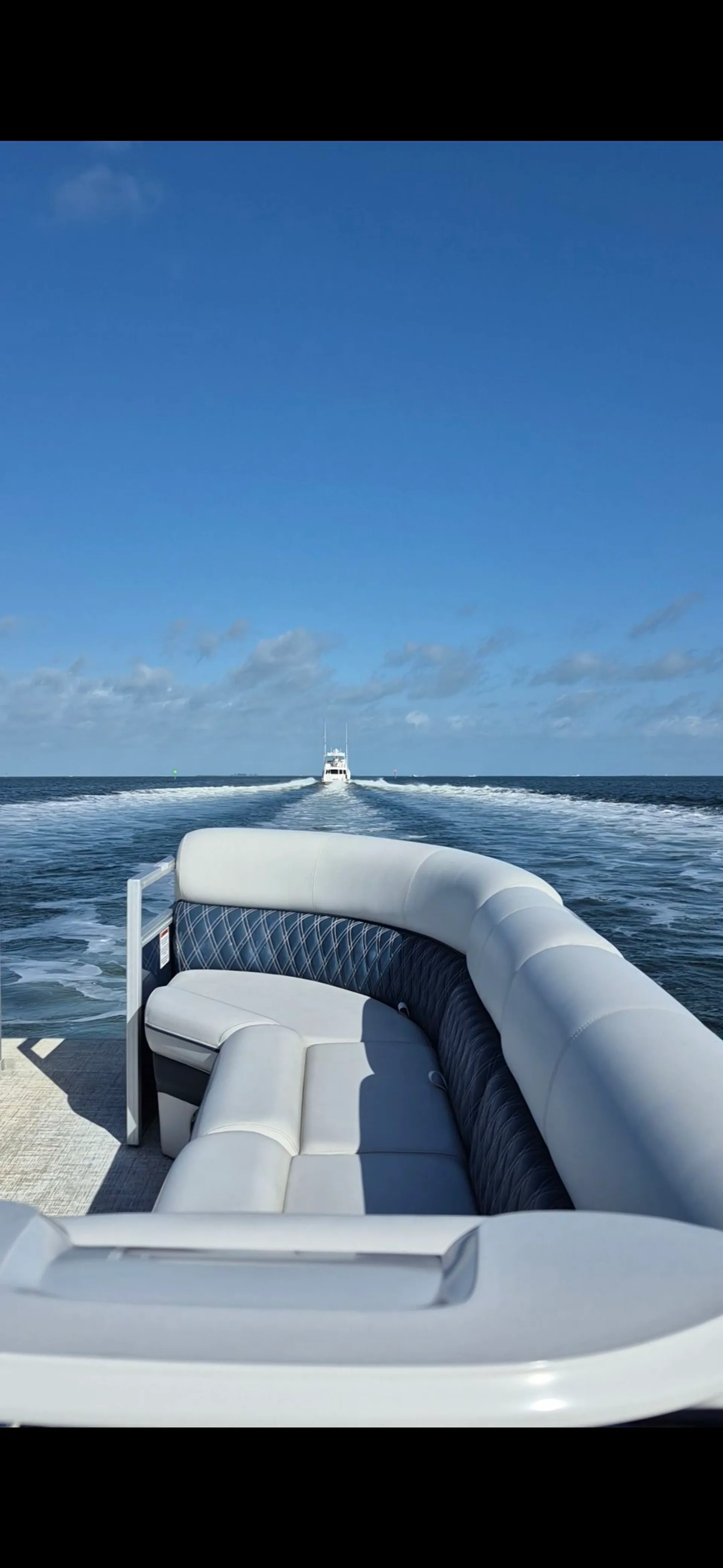 Brand NEW sleek Tritoon with fast comfort for up to 12 guests