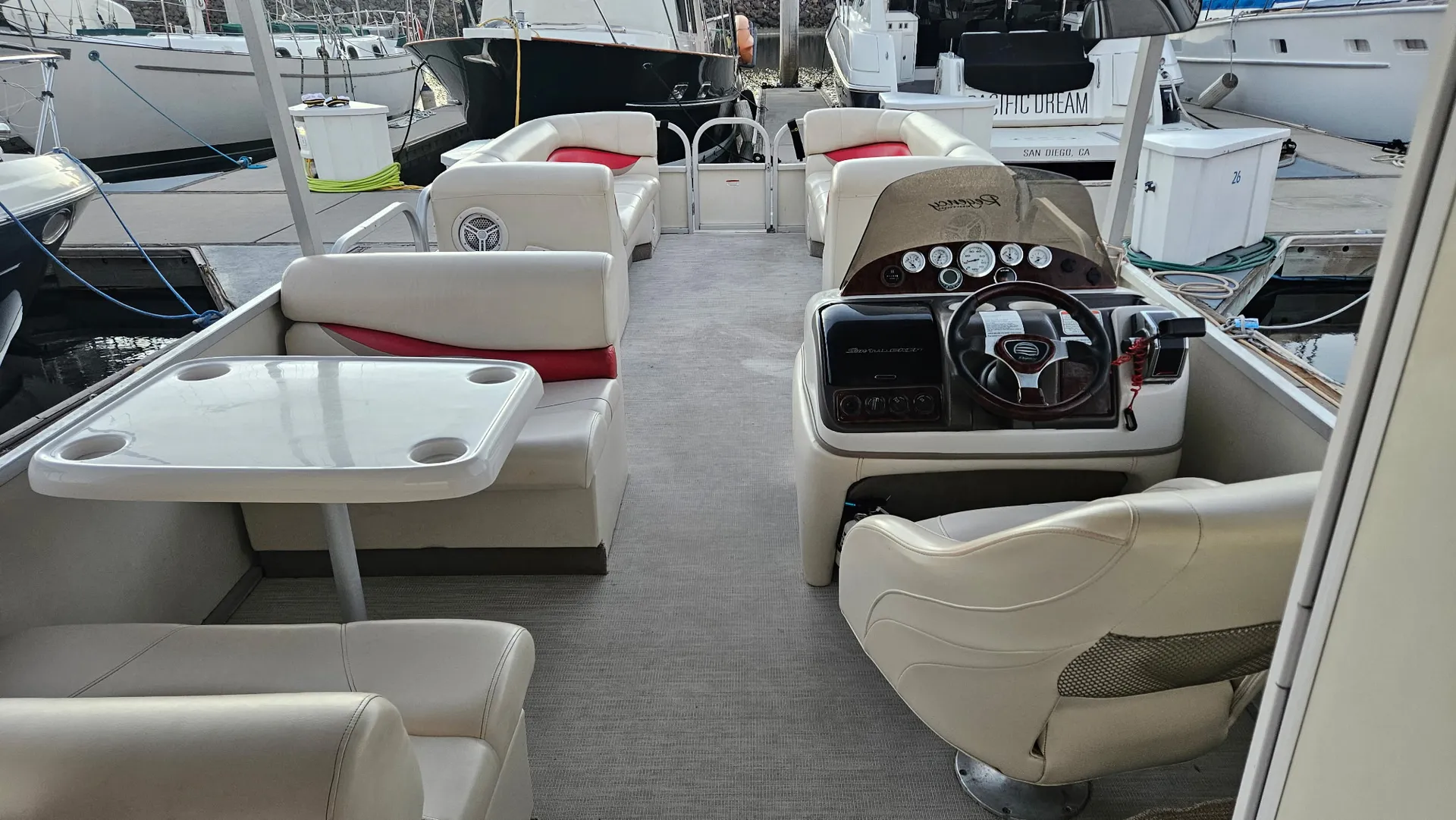 Double Decker Party Pontoon Boat in San Diego Bay - Up to 12 Guests!!!