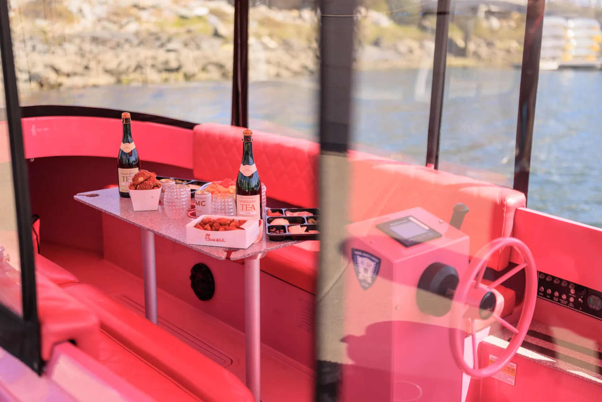 Pink Electric Boat Rental in San Diego (Drive It Yourself • Seats 10)