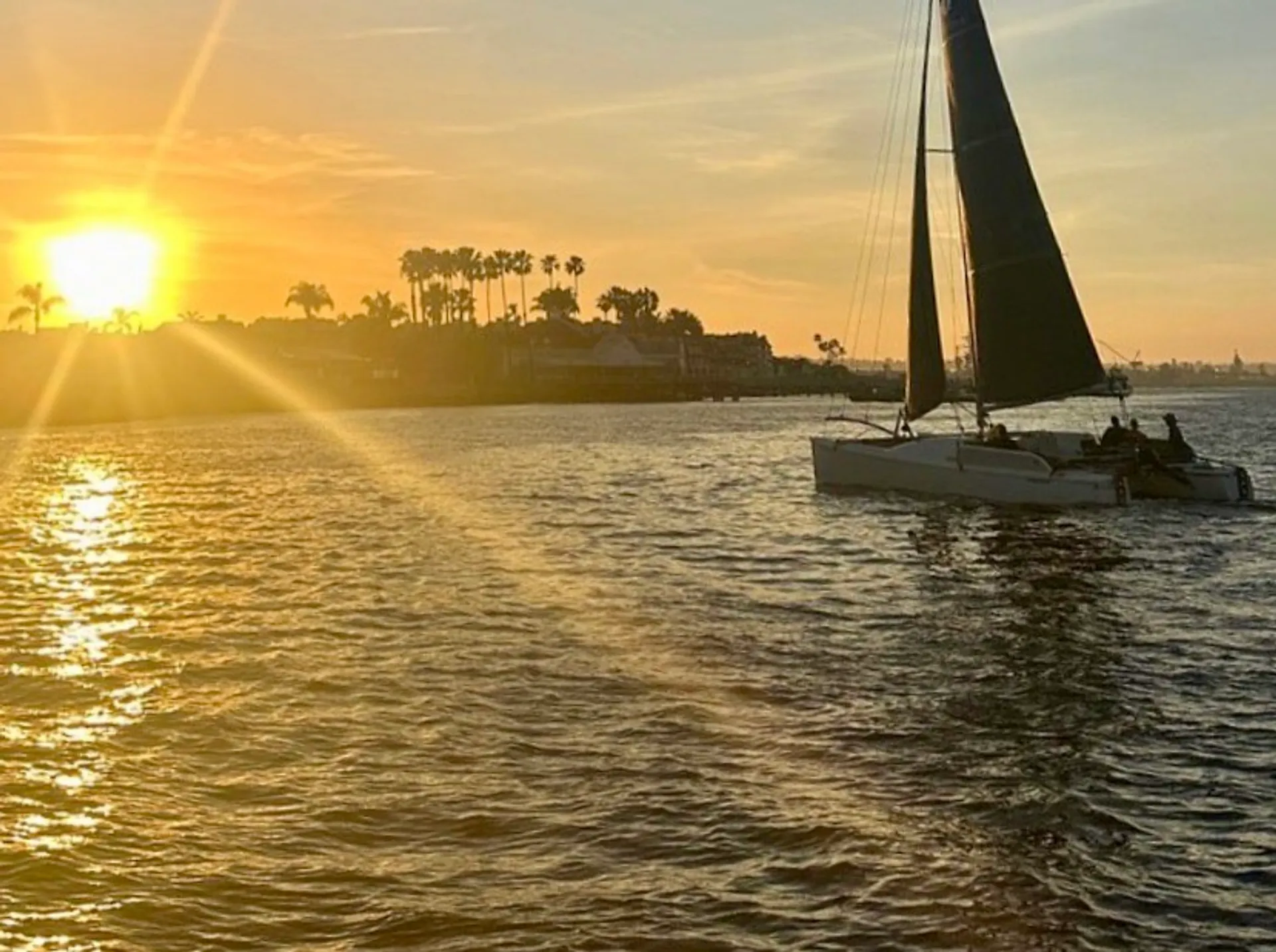 6 passengers:  Captained Catamaran Sailing on San Diego Bay w/Drinks