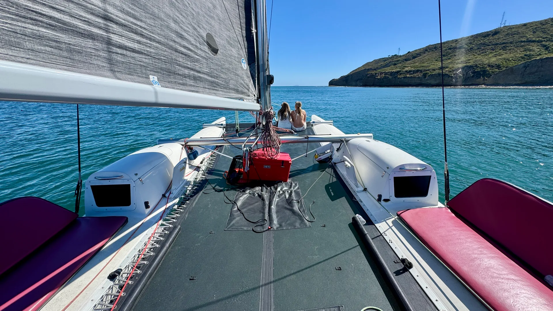 6 passengers:  Captained Catamaran Sailing on San Diego Bay w/Drinks