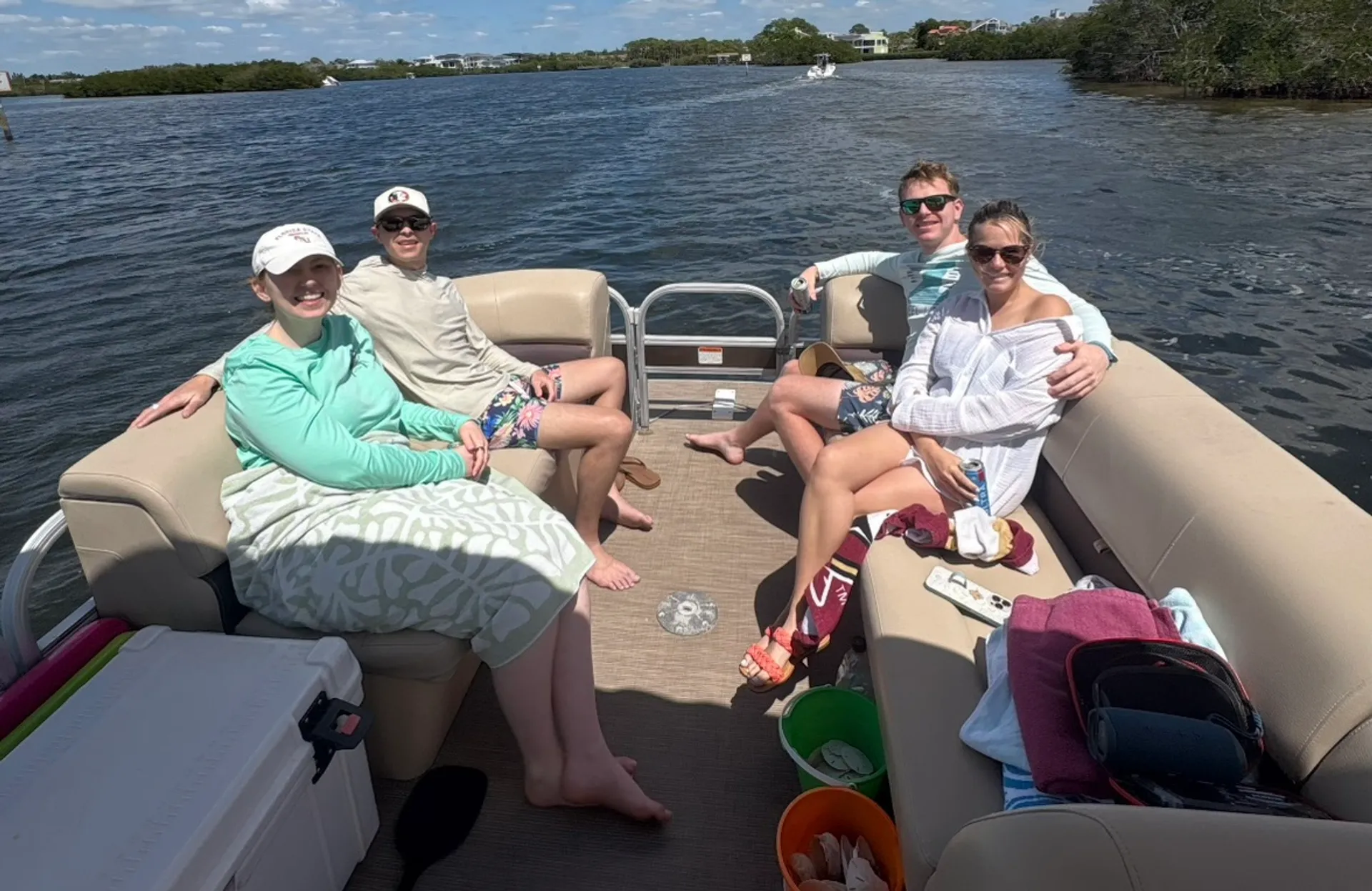 24’ party barge  dolphins, seashells, and private islands for up to 6 