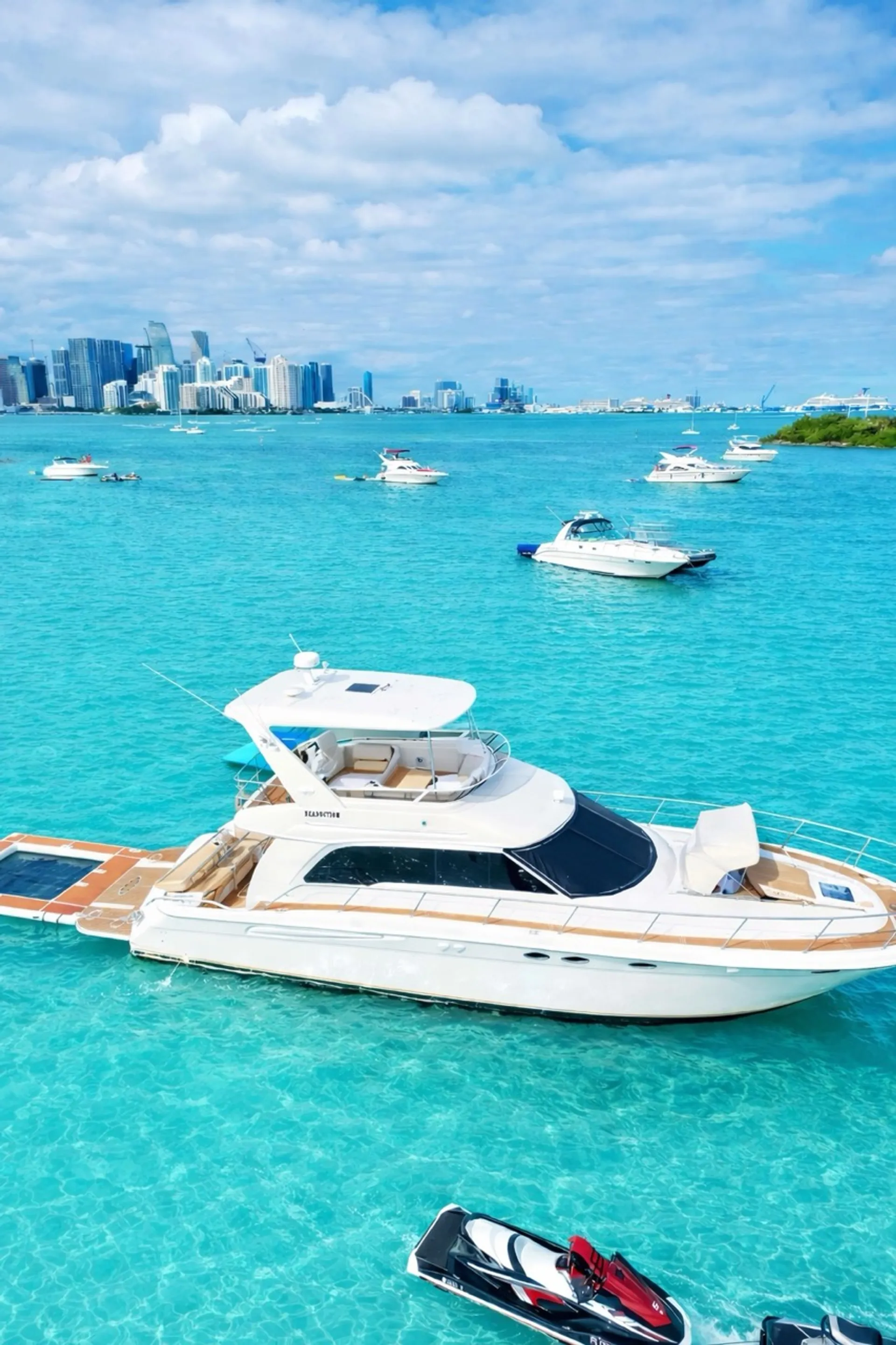  Miami Yacht Rental 60 ft + 2 Jet Ski Rides Free + Floating Pool