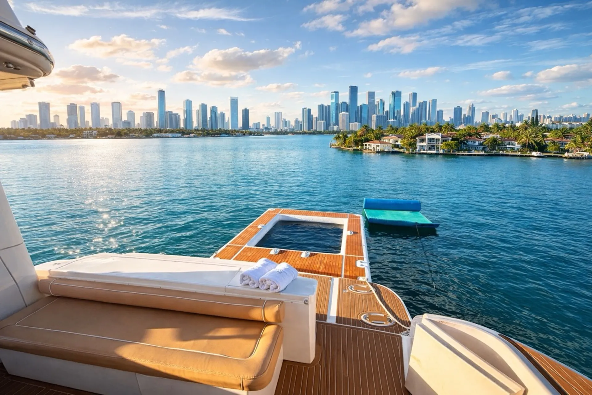  Miami Yacht Rental 60 ft + 2 Jet Ski Rides Free + Floating Pool