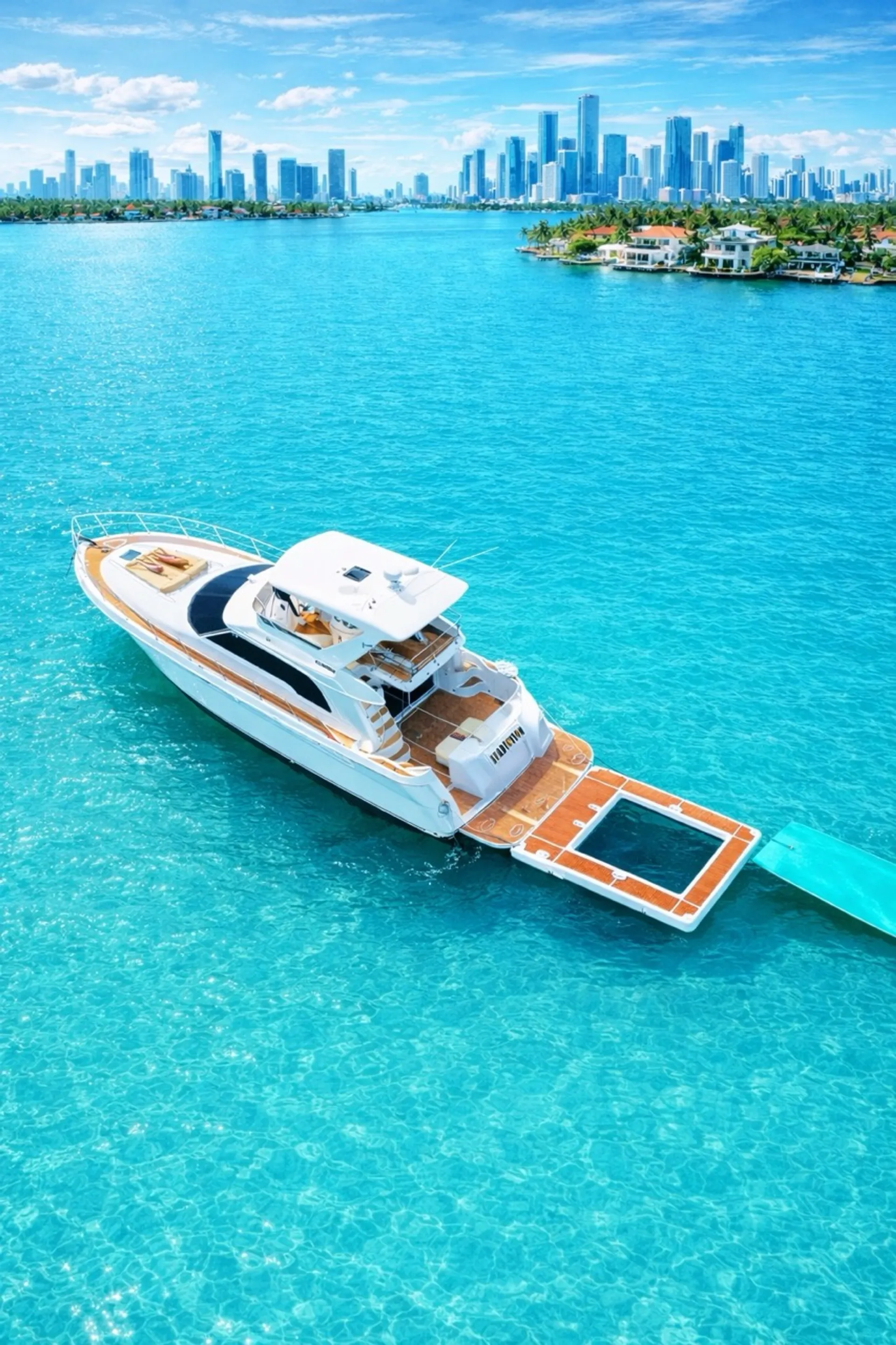  Miami Yacht Rental 60 ft + 2 Jet Ski Rides Free + Floating Pool