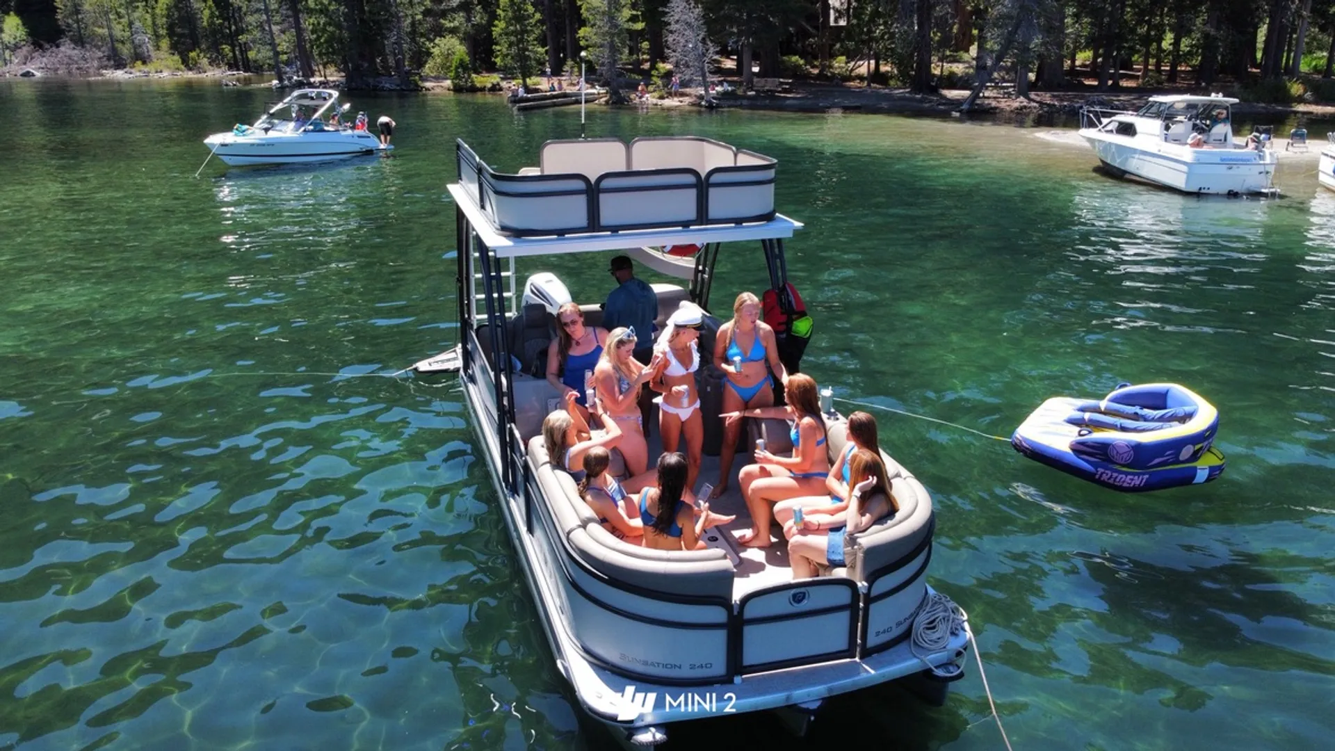 Luxury Double Decker Pontoon Party Boat with Slide