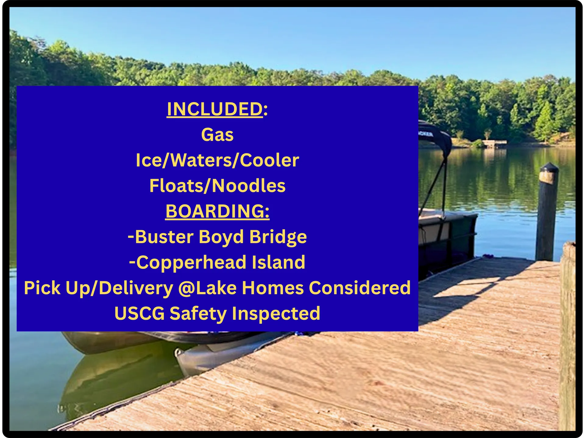 LakeWylieCruzin#2-Includes Gas/Ice/H2O/Floats-Pick Up @Home Considered