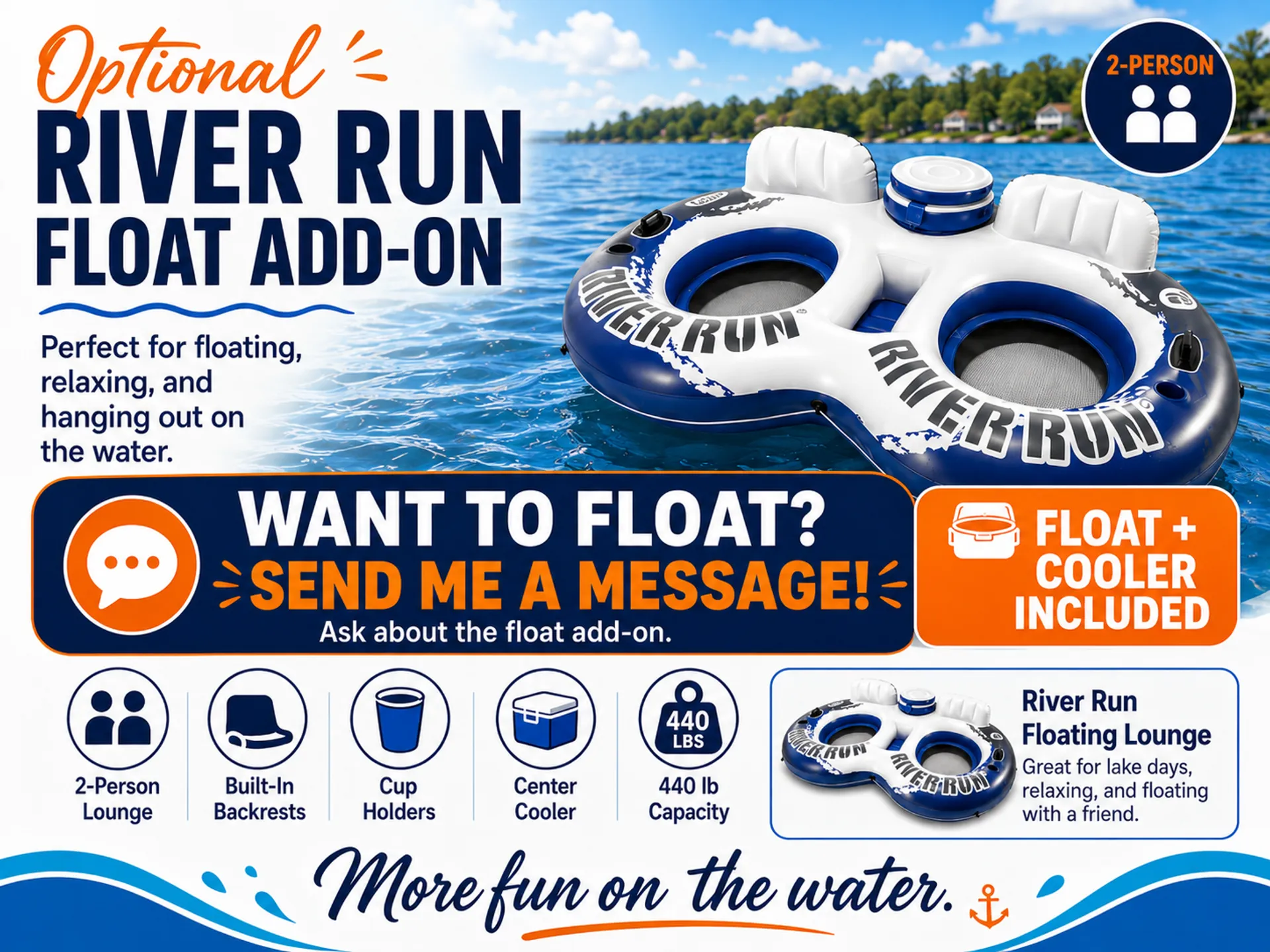 🌅 Sunset-Ready 21' Sea Ray — Bluetooth, Bimini, Cruising + Tubing Add