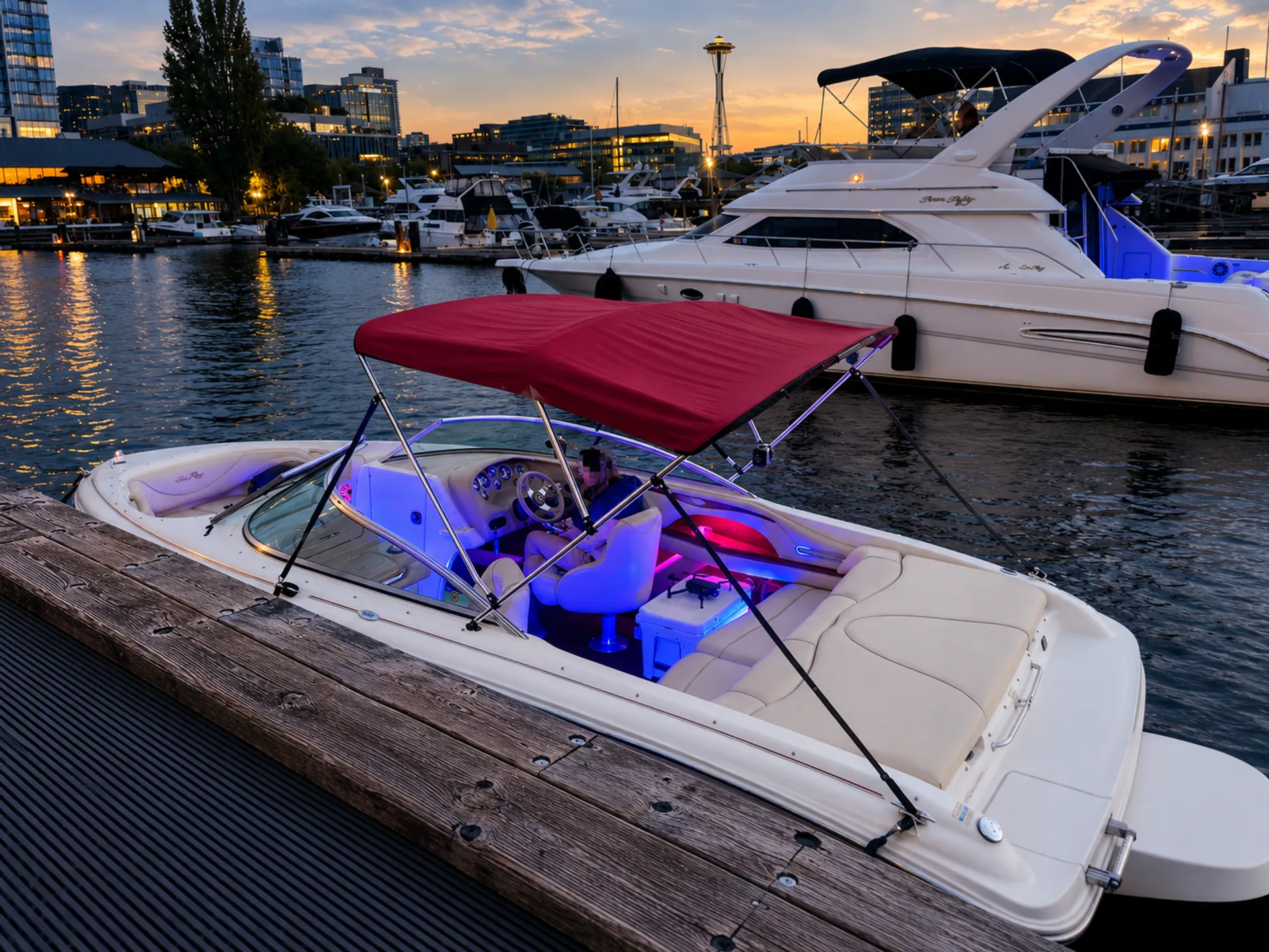 🌅 Sunset-Ready 21' Sea Ray — Bluetooth, Bimini, Cruising + Tubing Add